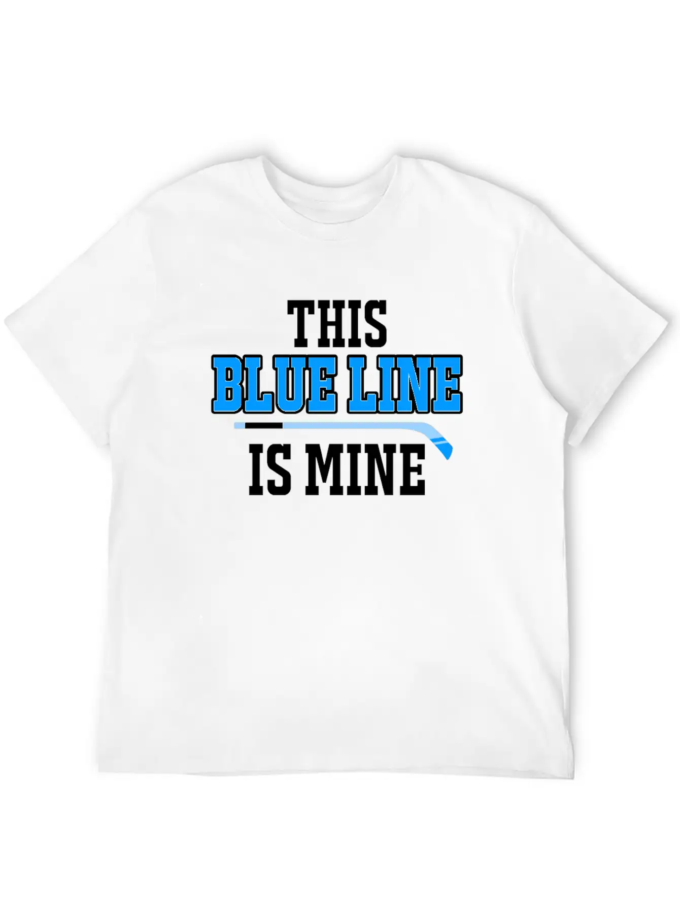 This Blue Line Is Mine Thin Ice Hockey T-Shirt Stylish Everyday T-Shirt – Unisex Basic Cotton Tee