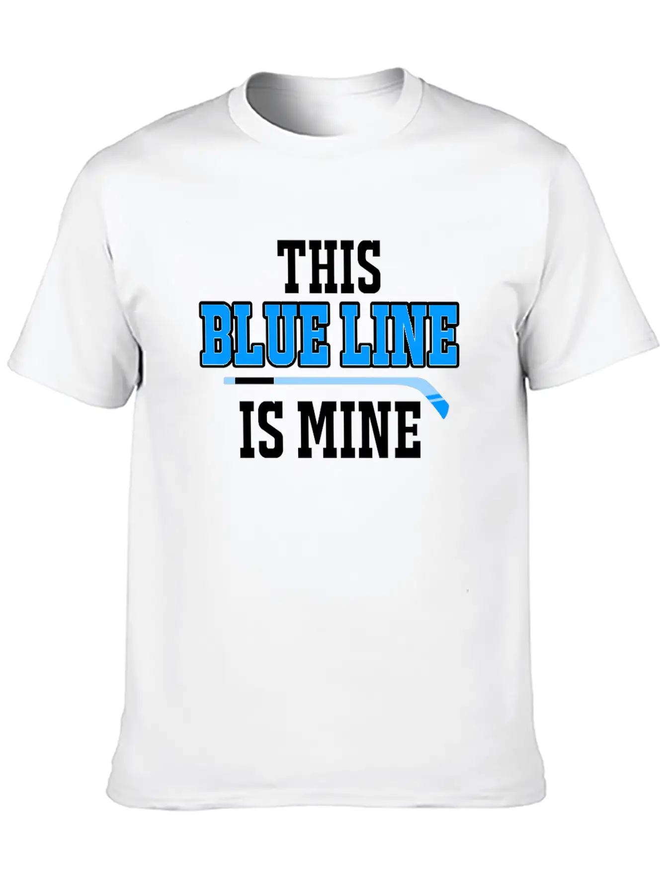 This Blue Line Is Mine Thin Ice Hockey T-Shirt Stylish Everyday T-Shirt – Unisex Basic Cotton Tee