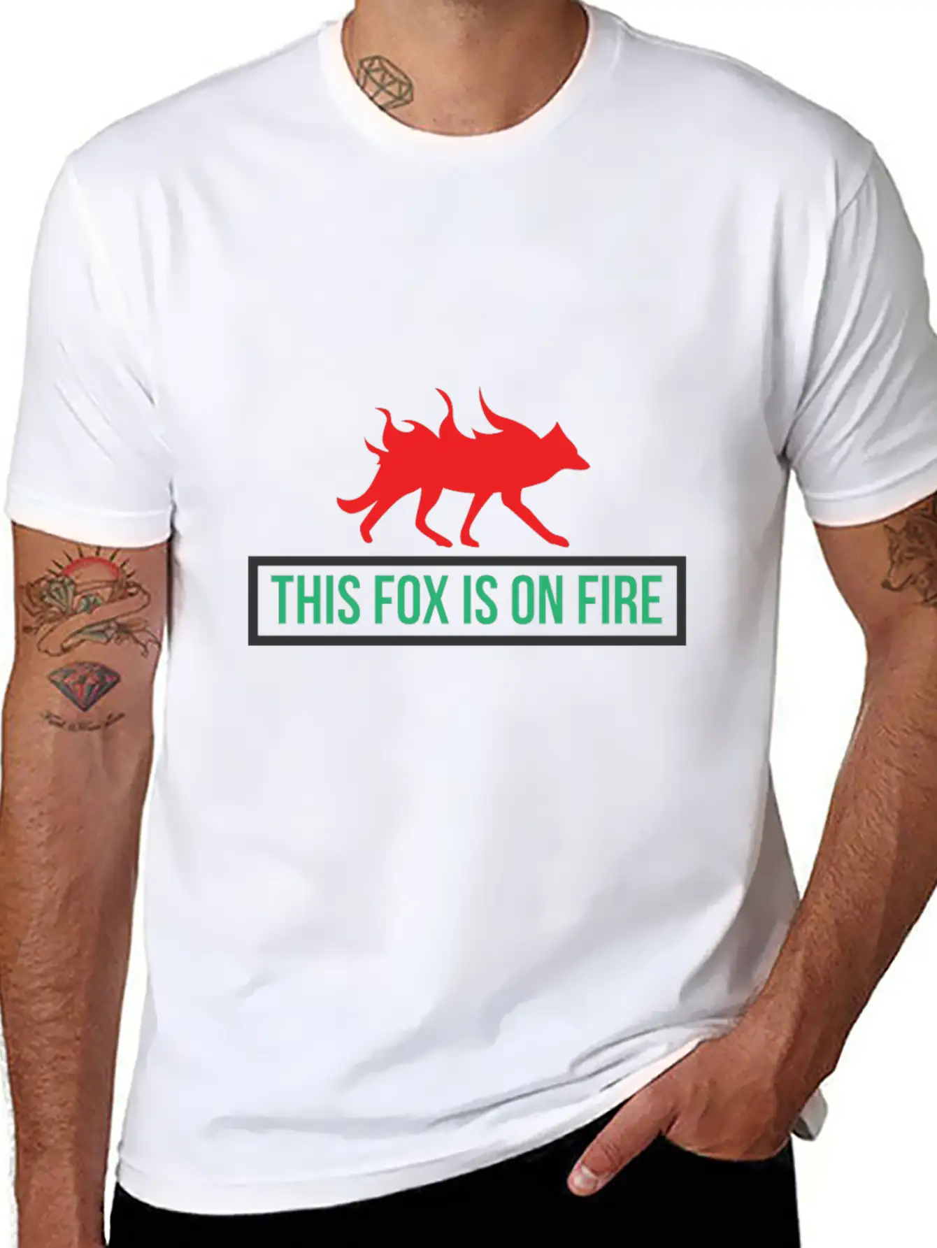 This Fox Is On Fire - Fox Comfortable Minimalist Graphic Tee – Summer Style Essential
