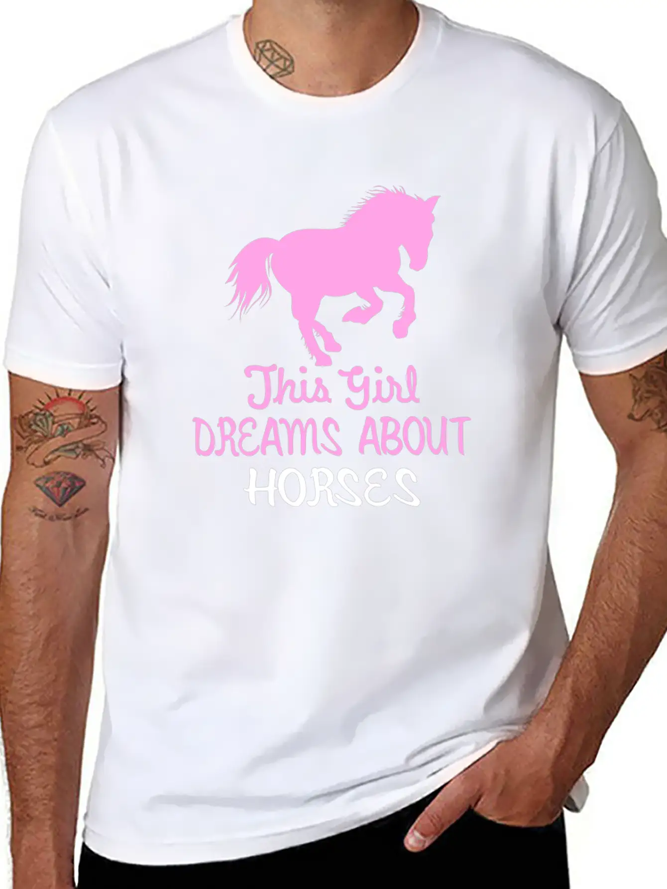 This Girl Dreams About Horses Stylish Everyday T-Shirt – Unisex Basic Cotton Tee