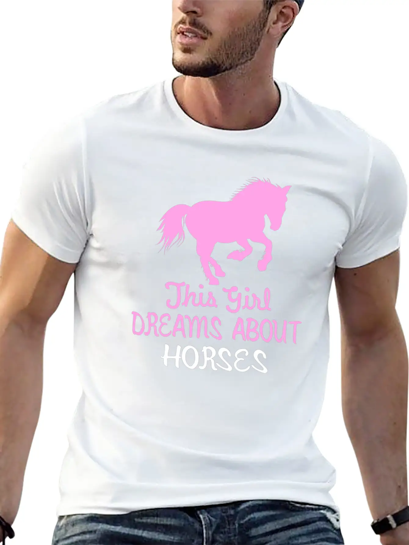 This Girl Dreams About Horses Stylish Everyday T-Shirt – Unisex Basic Cotton Tee