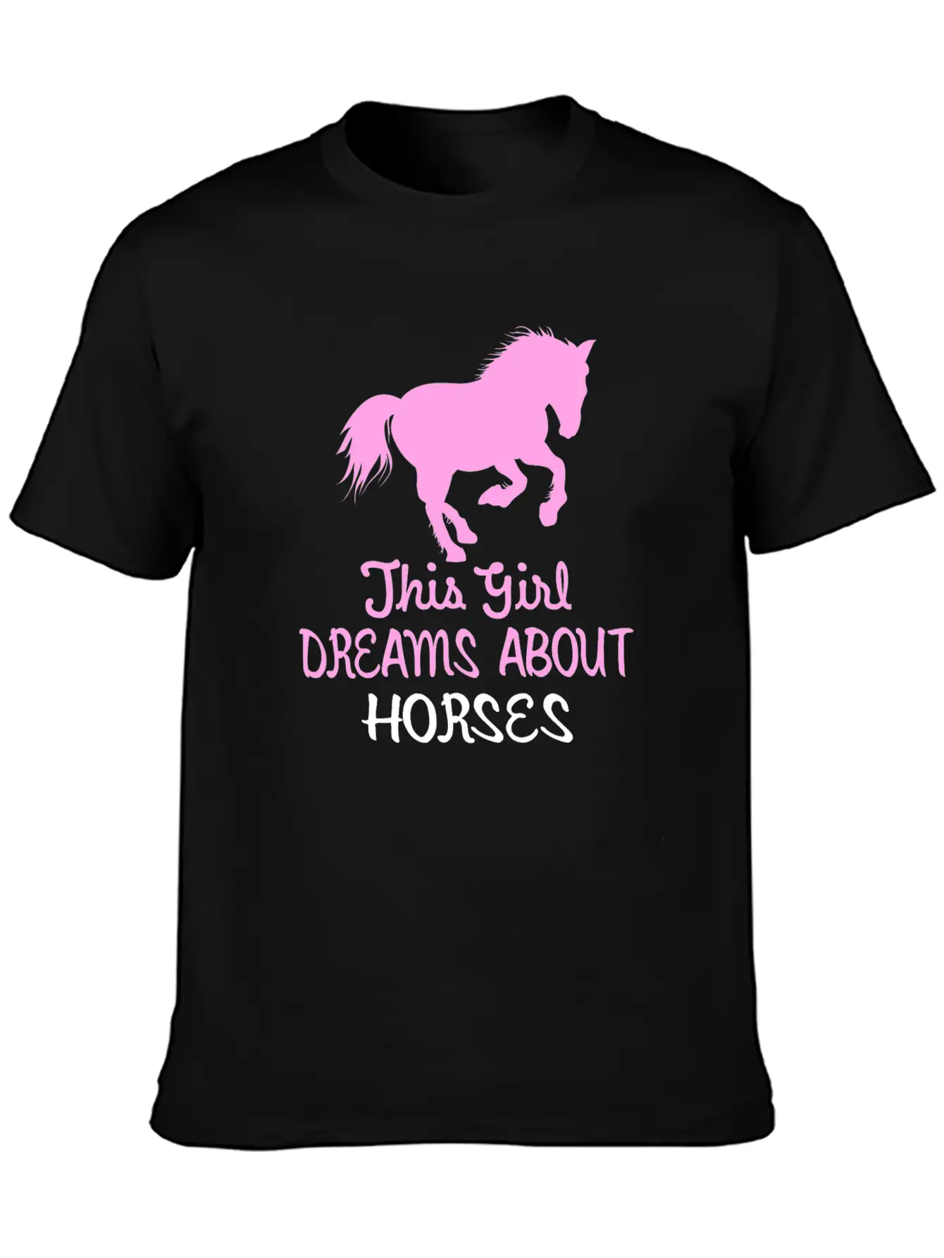 This Girl Dreams About Horses Stylish Everyday T-Shirt – Unisex Basic Cotton Tee
