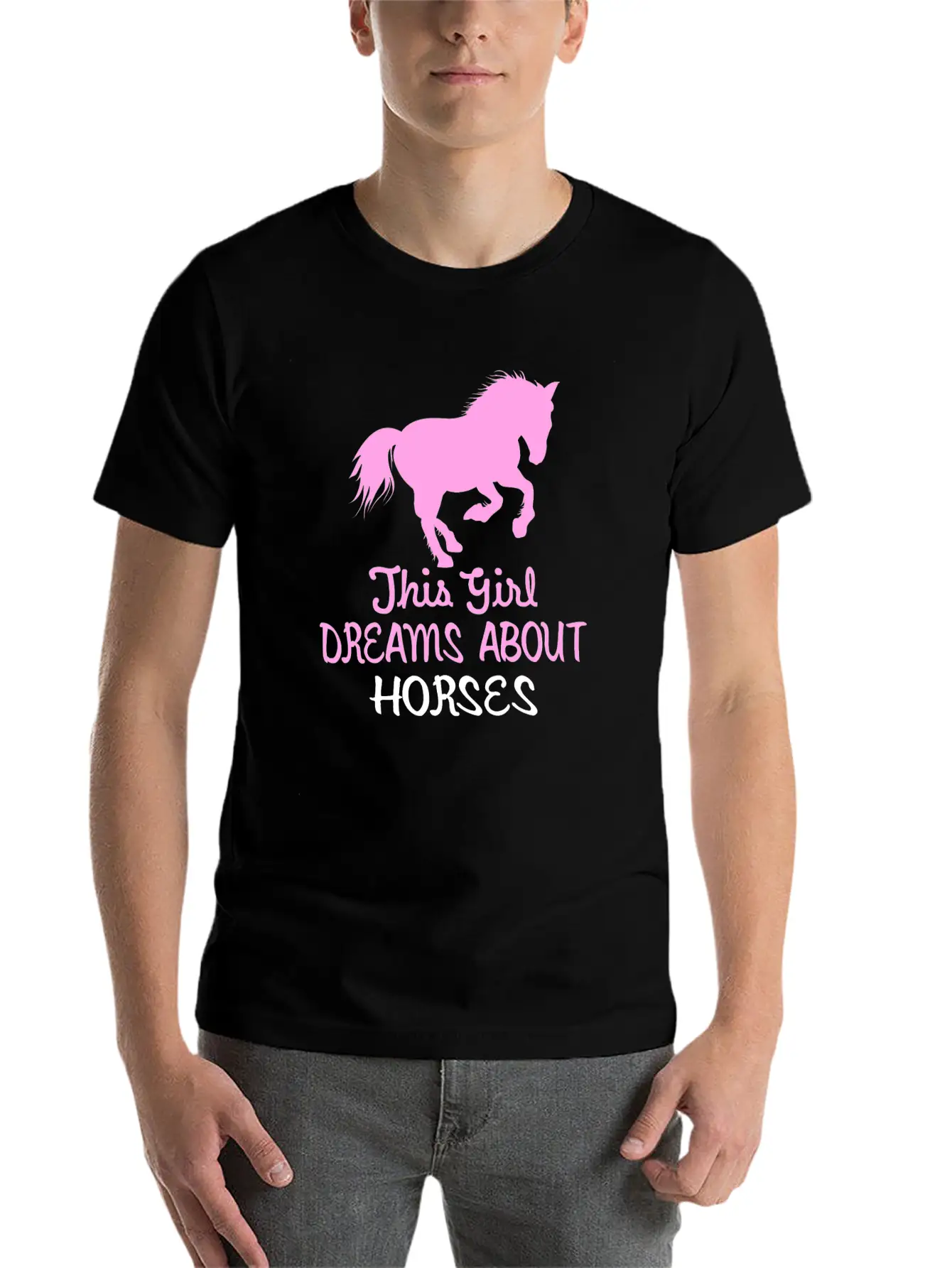 This Girl Dreams About Horses Stylish Everyday T-Shirt – Unisex Basic Cotton Tee