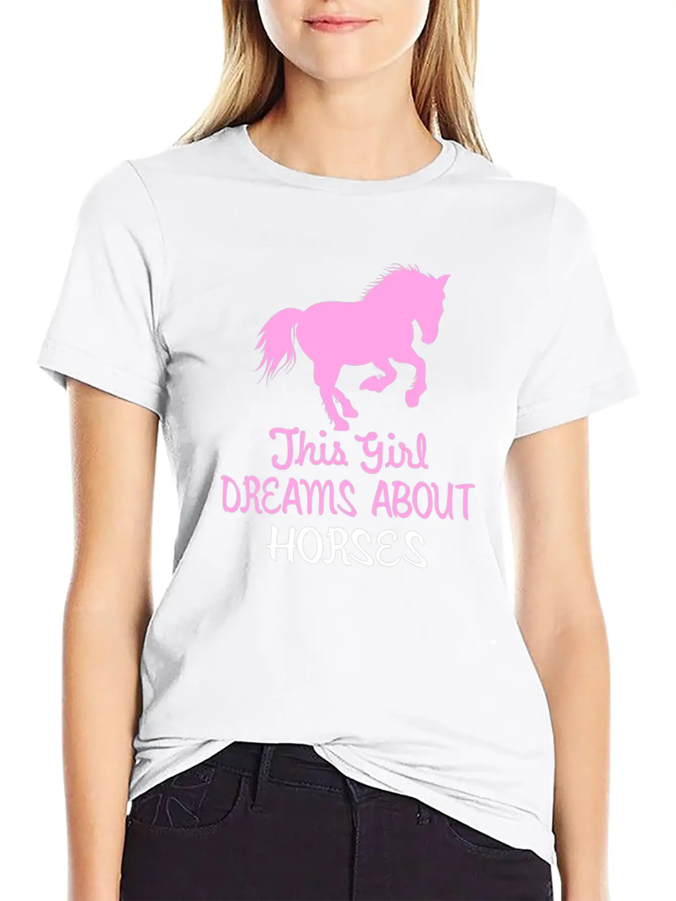This Girl Dreams About Horses Stylish Everyday T-Shirt – Unisex Basic Cotton Tee