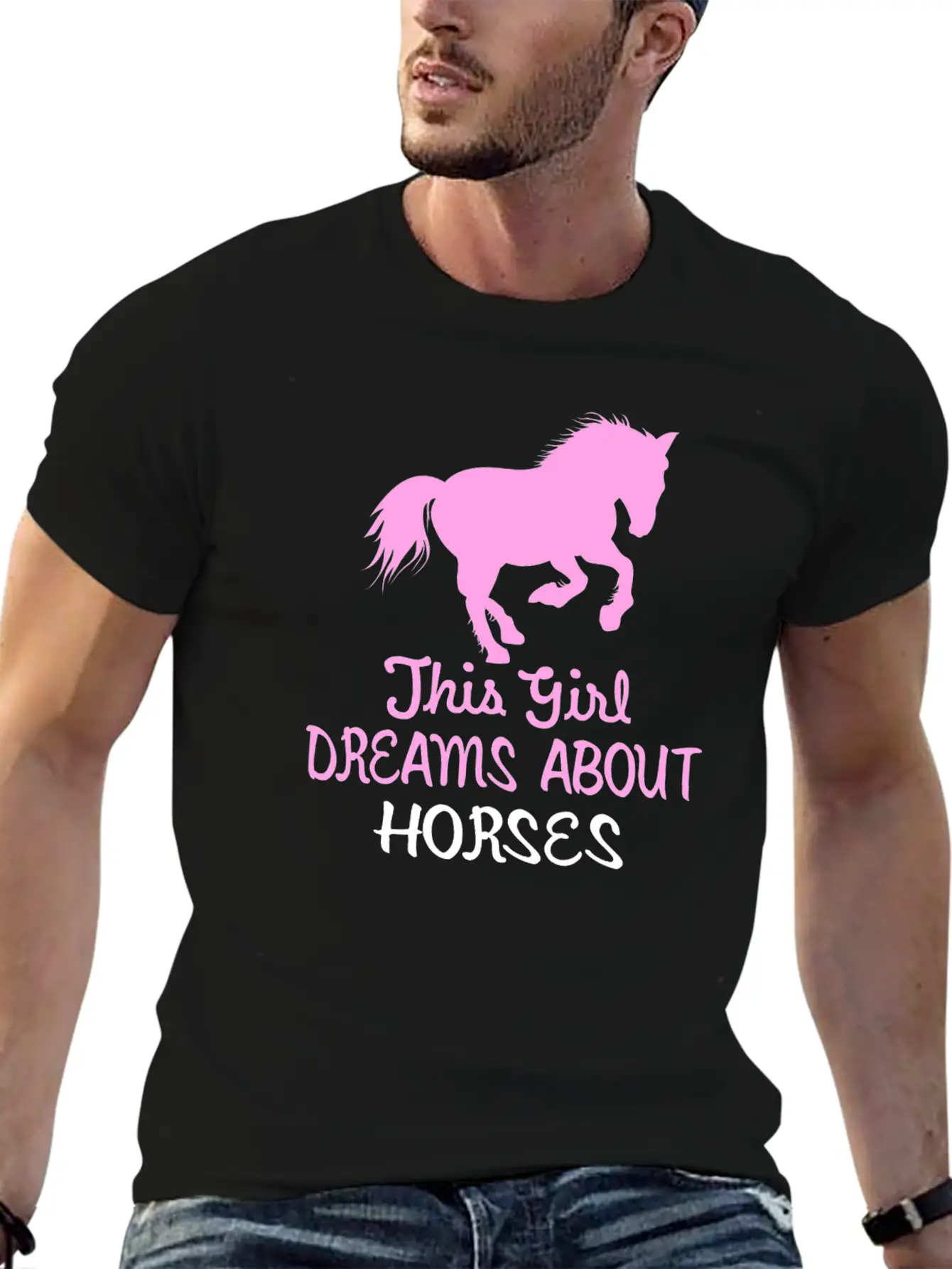 This Girl Dreams About Horses Stylish Everyday T-Shirt – Unisex Basic Cotton Tee