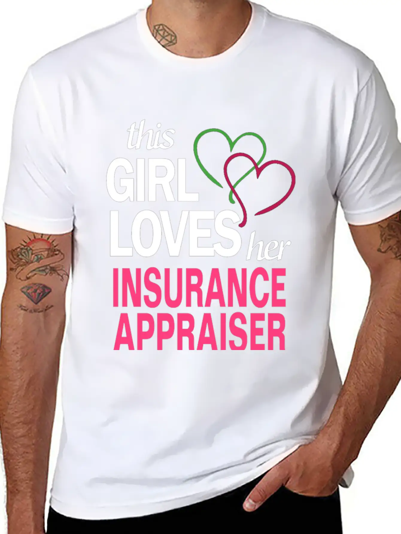 This Girl Loves Her INSURANCE APPRAISER Stylish Everyday T-Shirt – Unisex Basic Cotton Tee