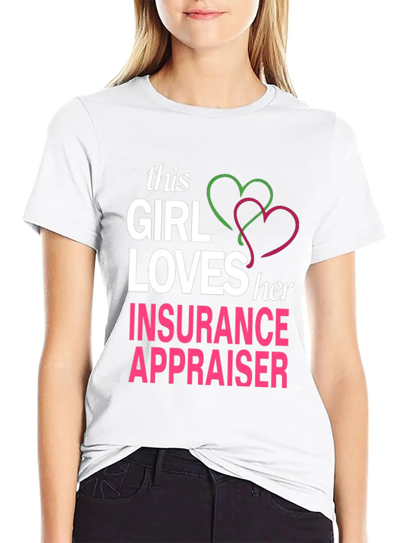 This Girl Loves Her INSURANCE APPRAISER Stylish Everyday T-Shirt – Unisex Basic Cotton Tee