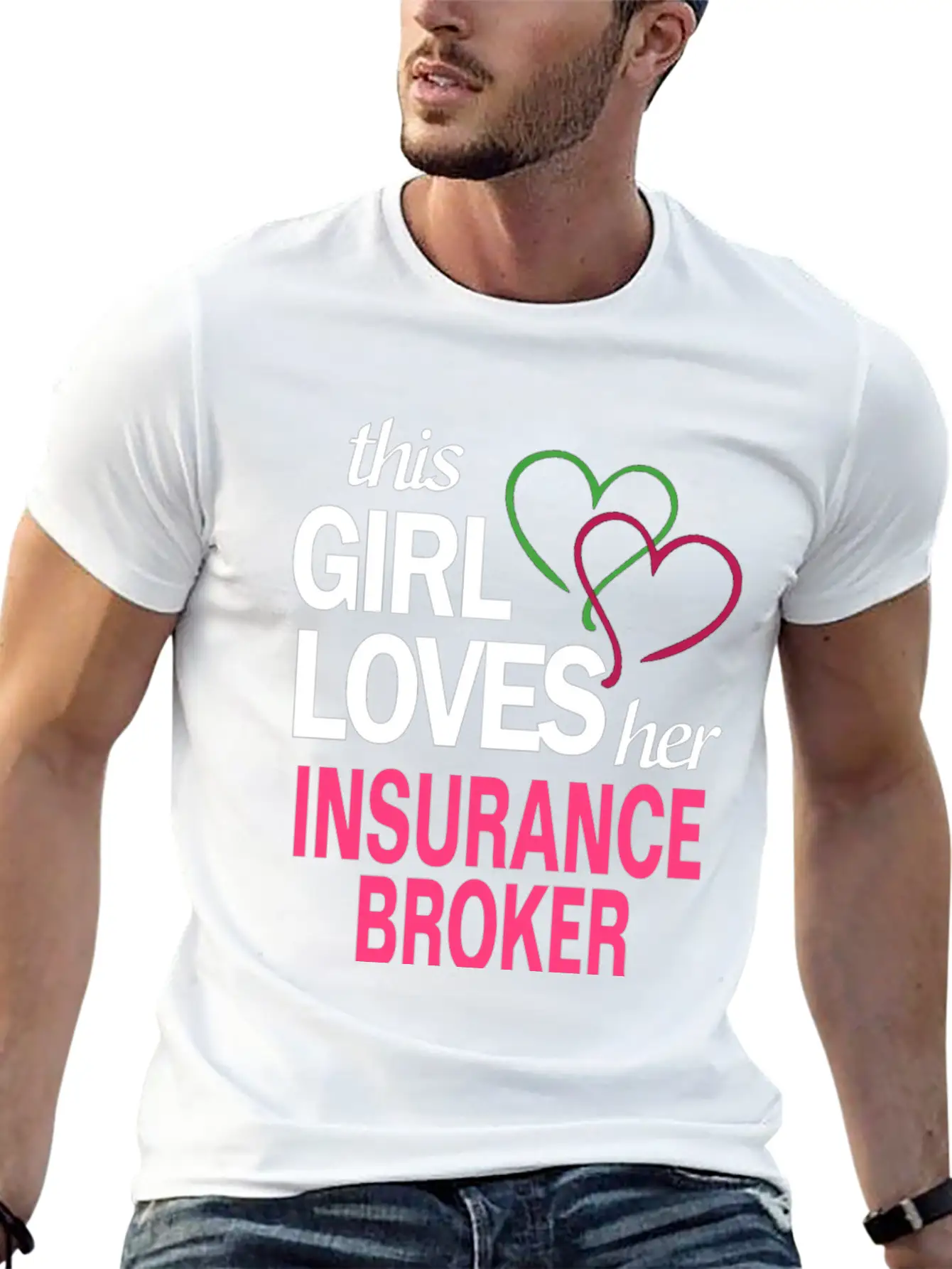 This Girl Loves Her INSURANCE BROKER Stylish Everyday T-Shirt – Unisex Basic Cotton Tee