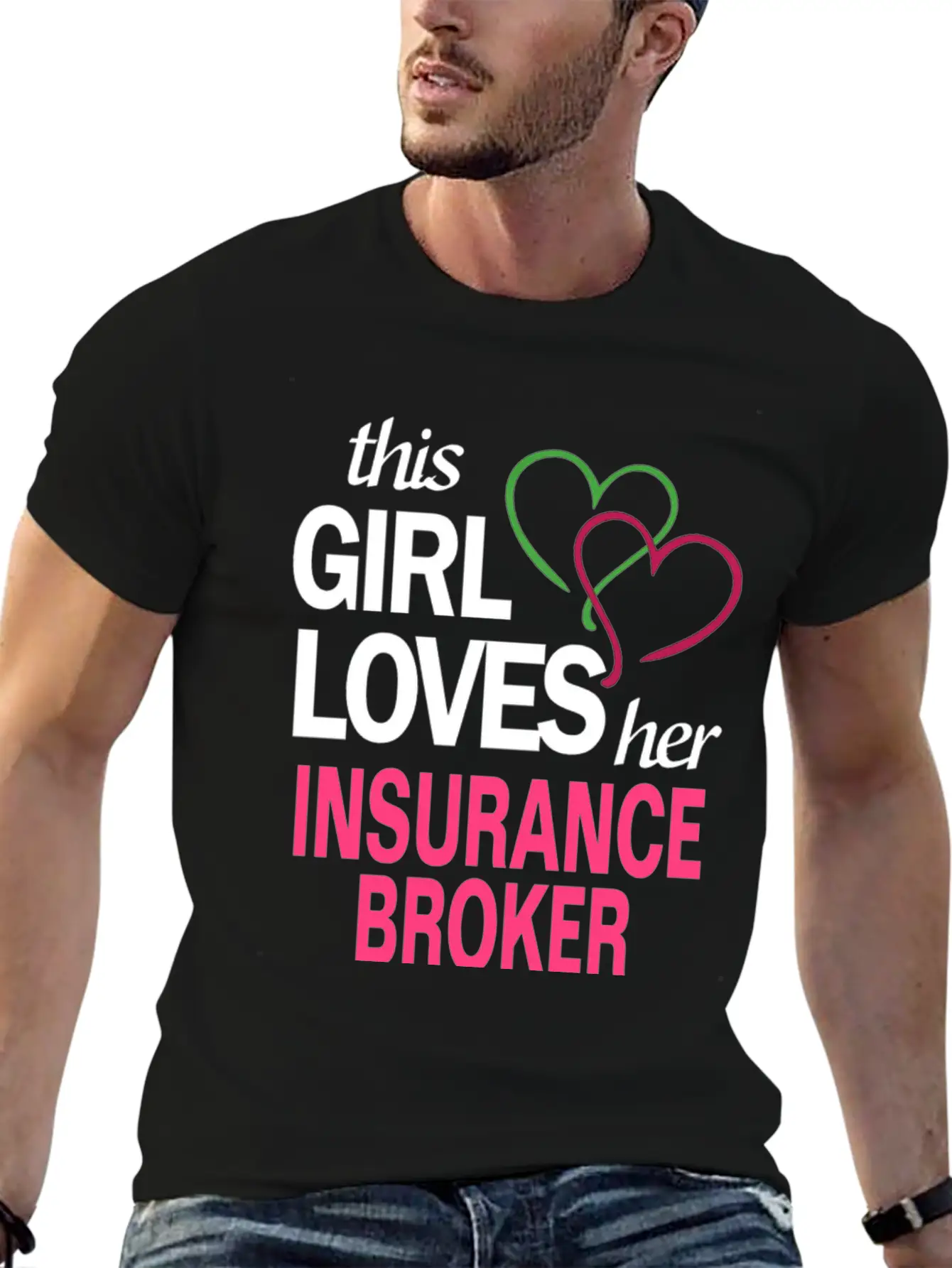 This Girl Loves Her INSURANCE BROKER Stylish Everyday T-Shirt – Unisex Basic Cotton Tee