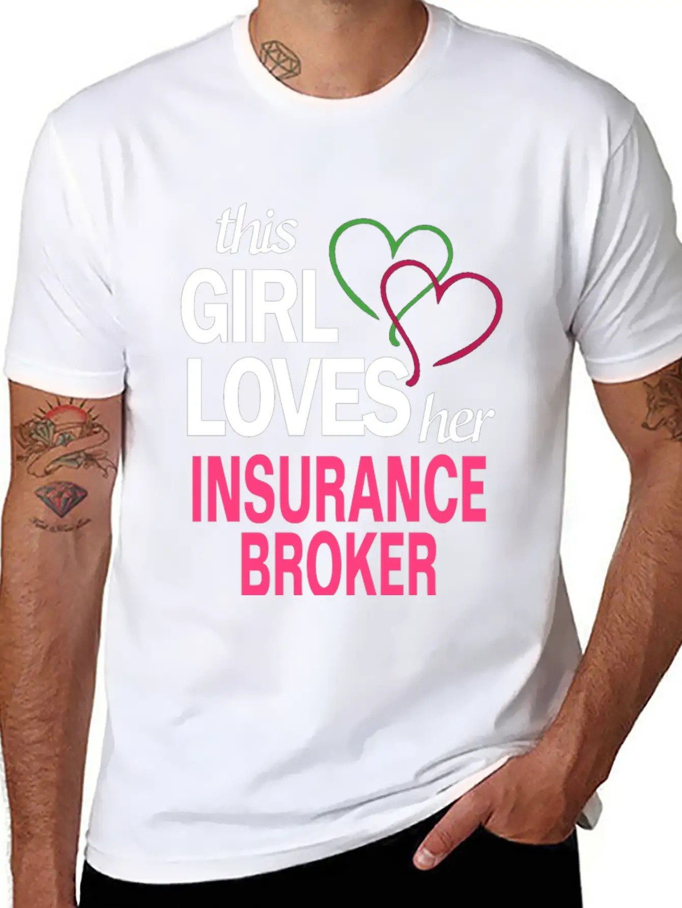 This Girl Loves Her INSURANCE BROKER Stylish Everyday T-Shirt – Unisex Basic Cotton Tee