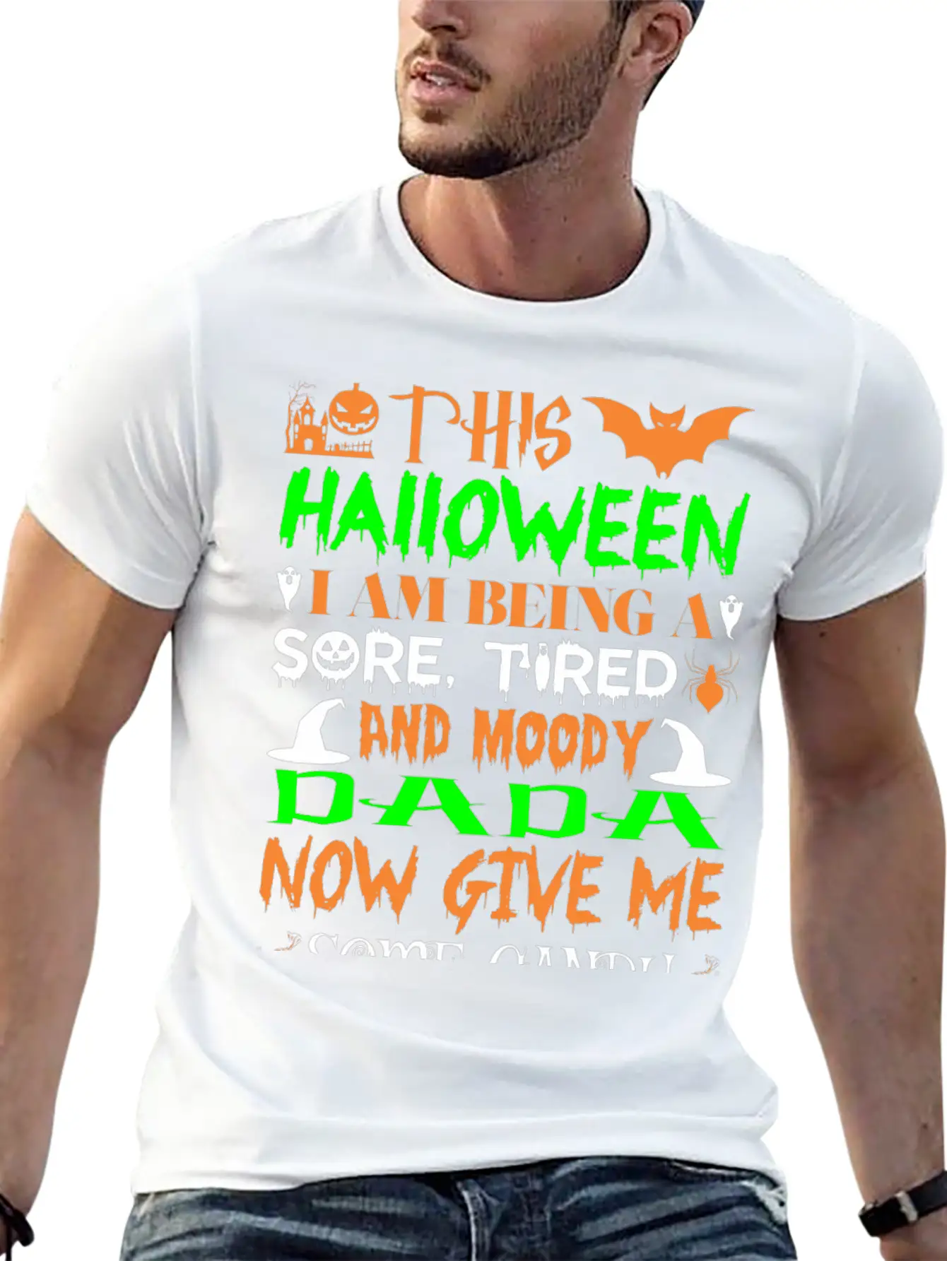 This Halloween Being Tired Moody Dada Candy Comfortable Minimalist Graphic Tee – Summer Style Essential