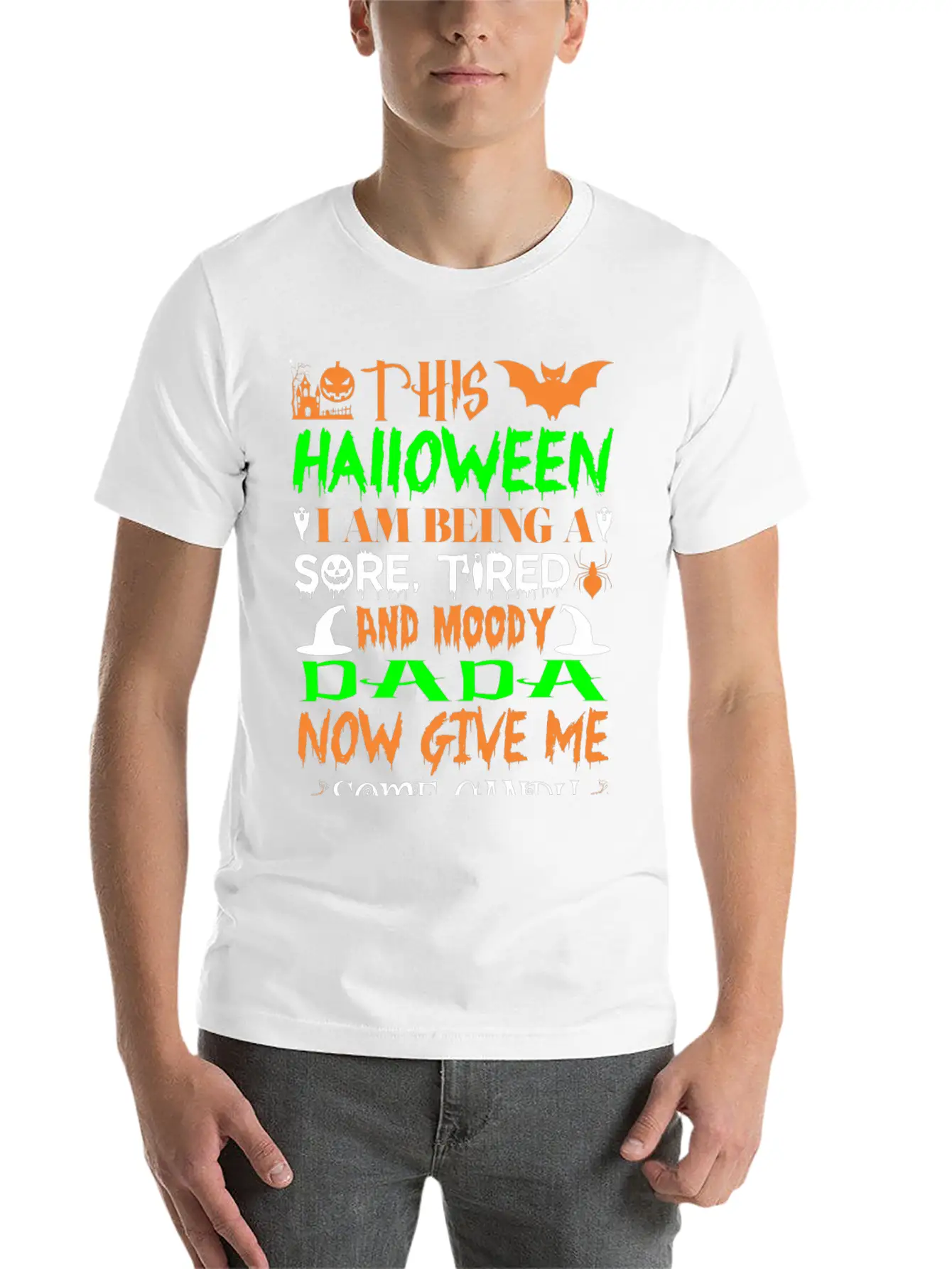 This Halloween Being Tired Moody Dada Candy Comfortable Minimalist Graphic Tee – Summer Style Essential