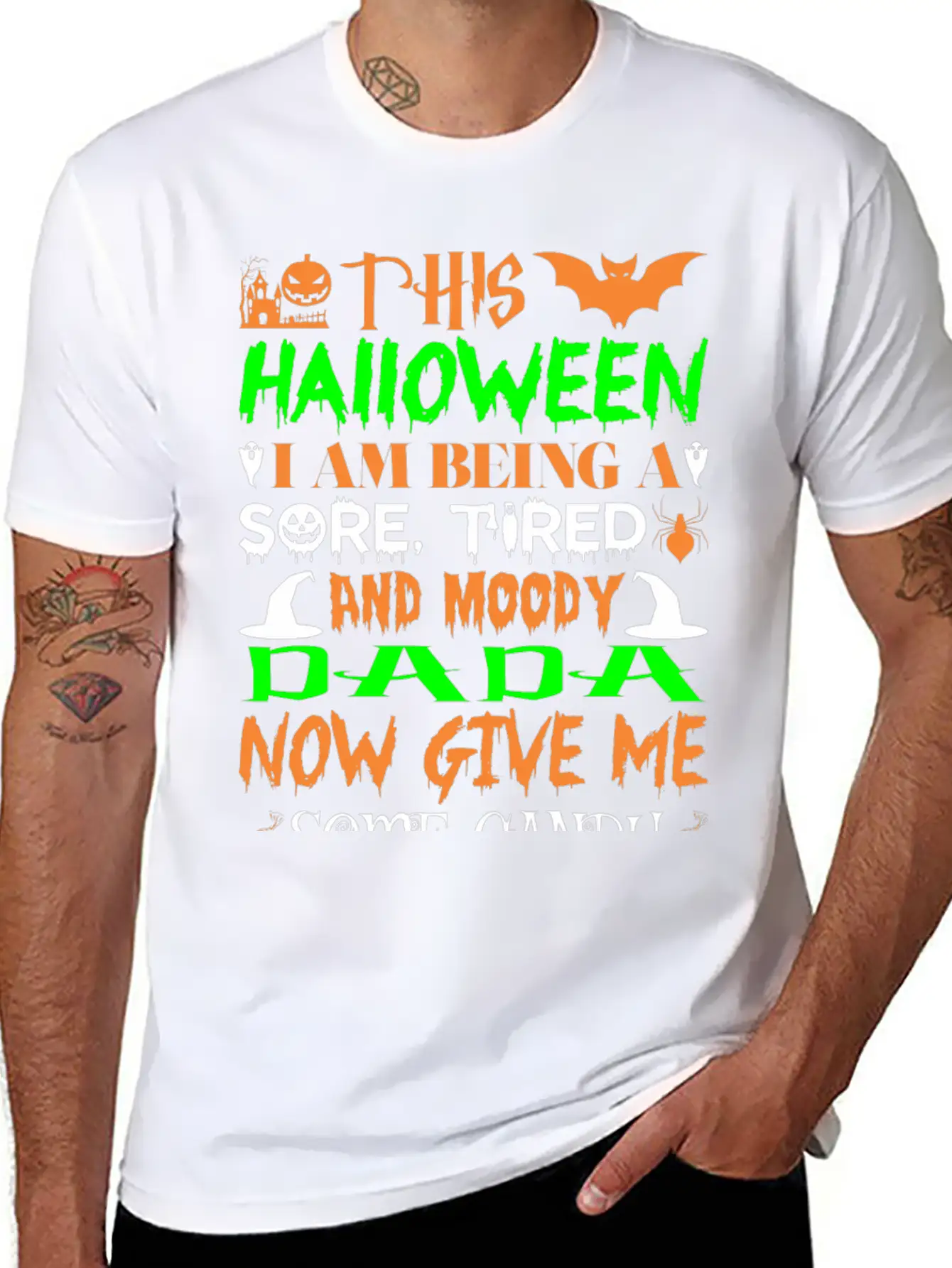 This Halloween Being Tired Moody Dada Candy Comfortable Minimalist Graphic Tee – Summer Style Essential