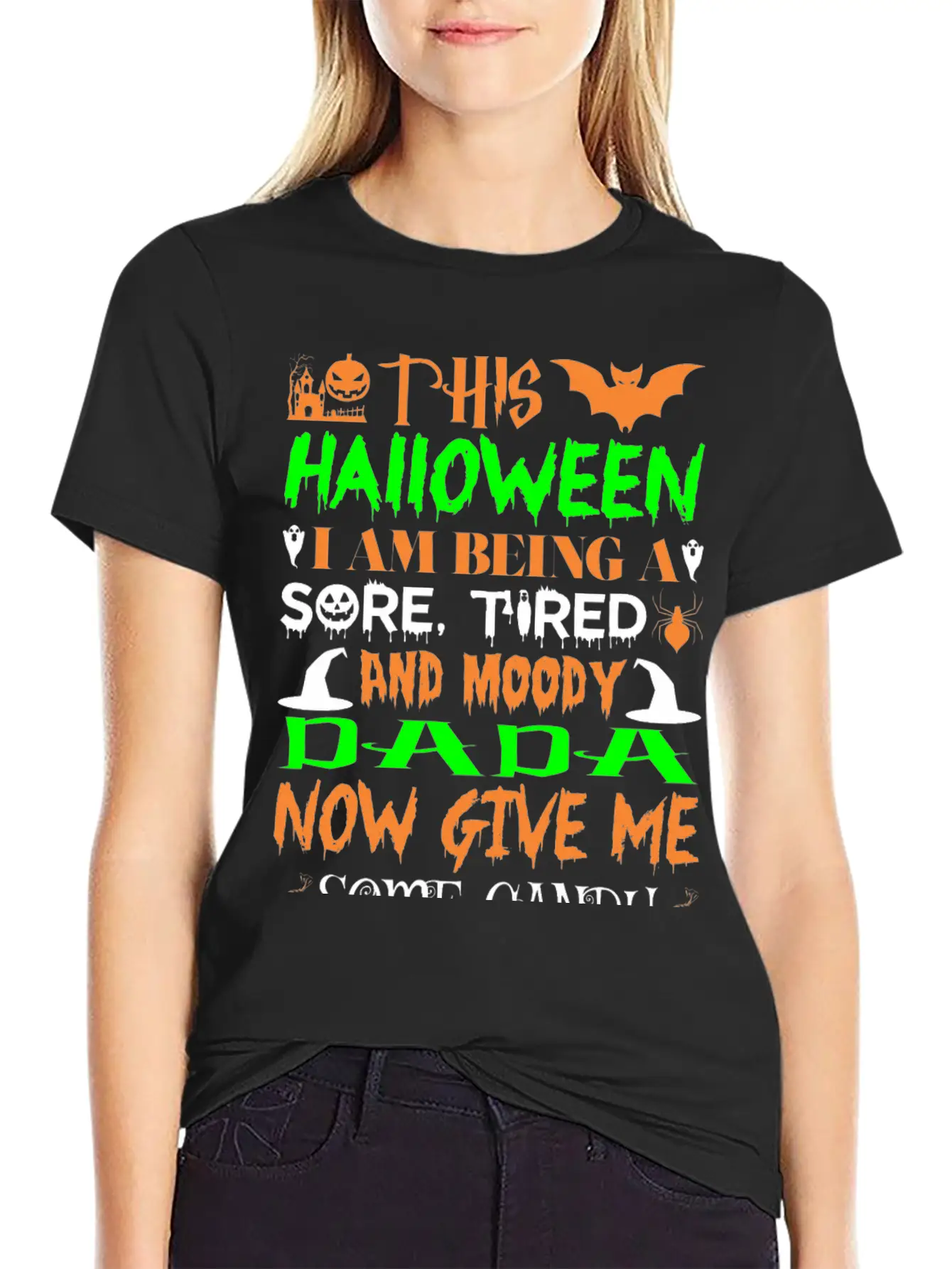 This Halloween Being Tired Moody Dada Candy Comfortable Minimalist Graphic Tee – Summer Style Essential