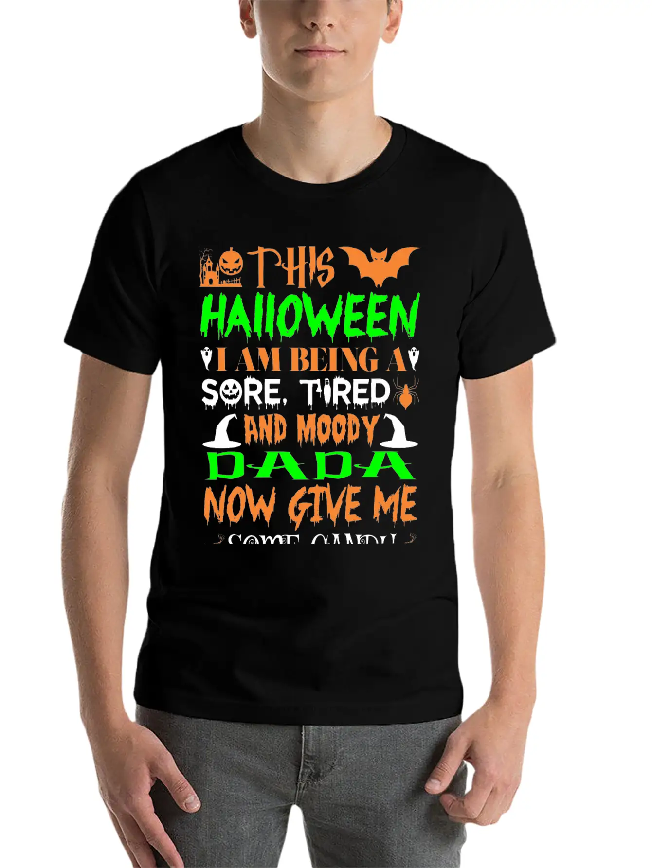 This Halloween Being Tired Moody Dada Candy Comfortable Minimalist Graphic Tee – Summer Style Essential