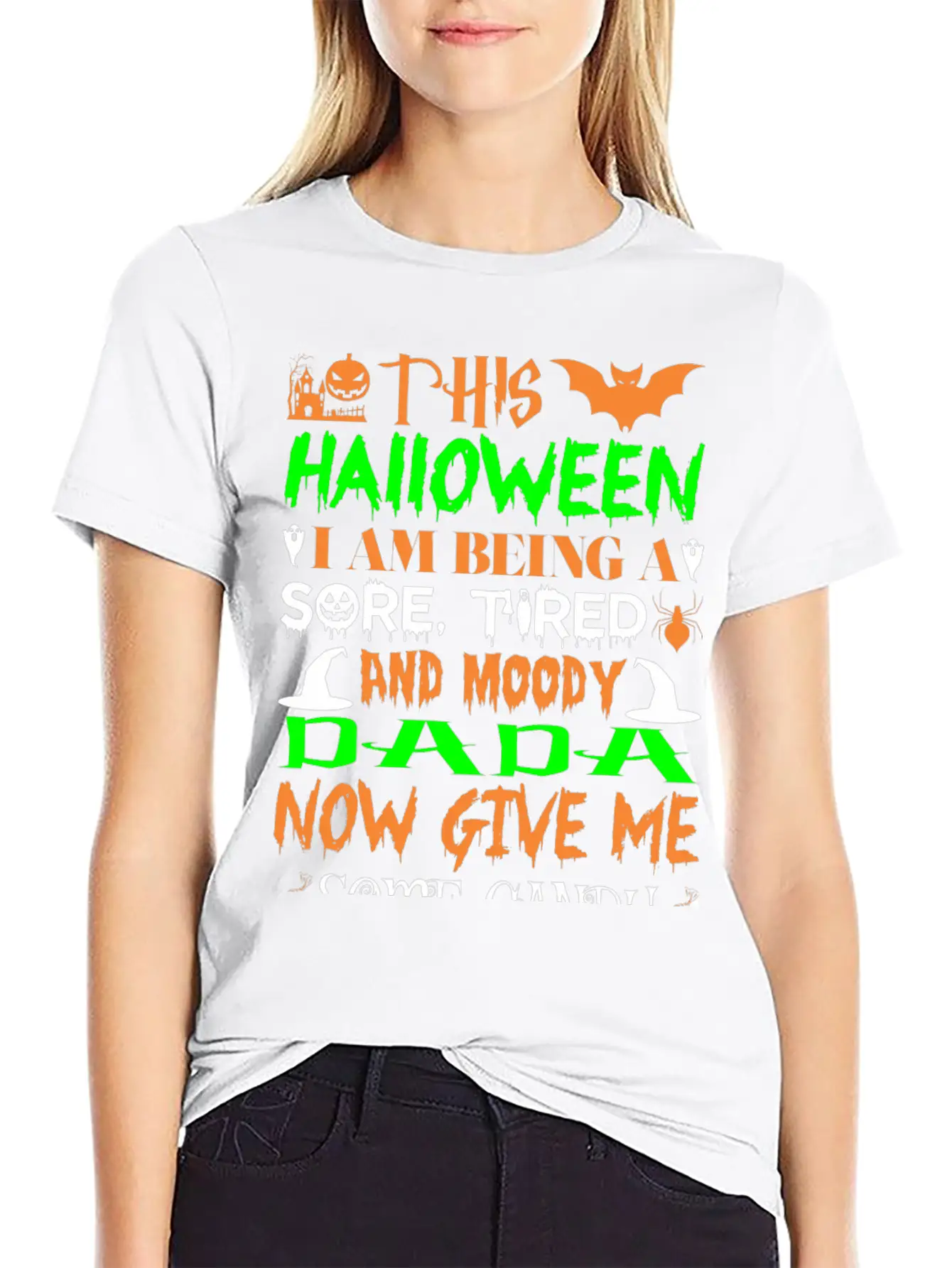This Halloween Being Tired Moody Dada Candy Comfortable Minimalist Graphic Tee – Summer Style Essential