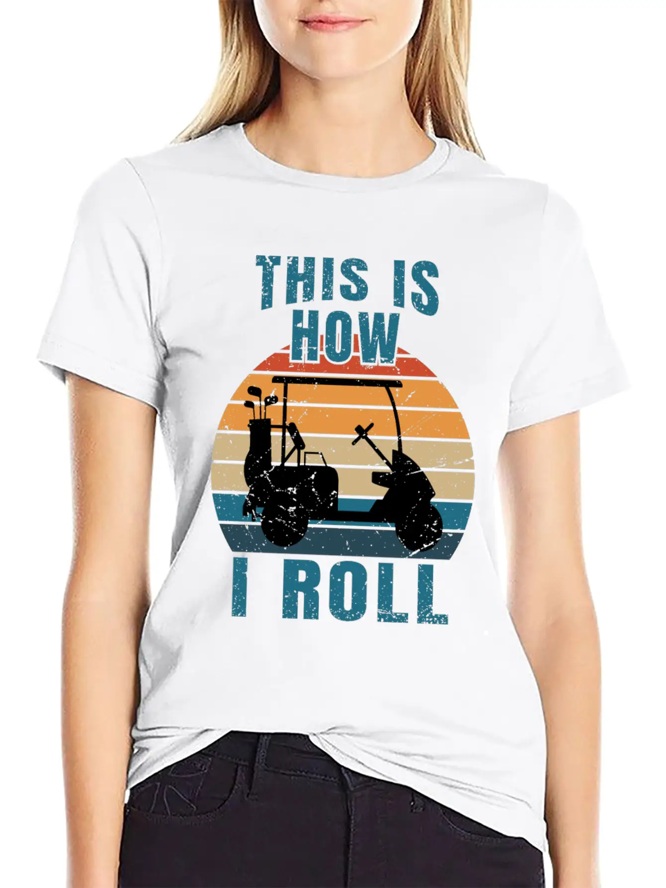 This Is How I Roll - Golf Cart Golfer - T-Shirt Stylish Everyday T-Shirt – Unisex Basic Cotton Tee