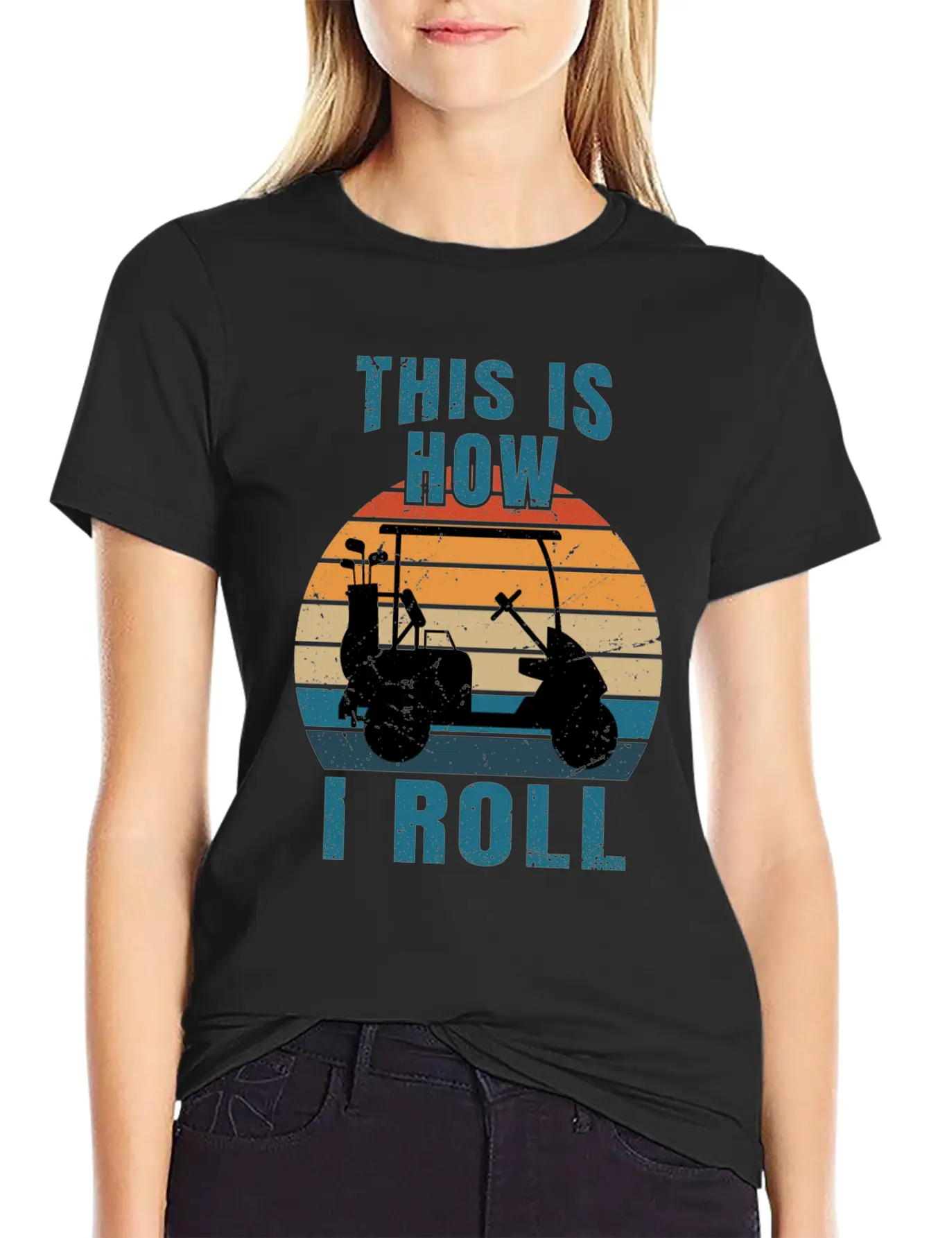 This Is How I Roll - Golf Cart Golfer - T-Shirt Stylish Everyday T-Shirt – Unisex Basic Cotton Tee