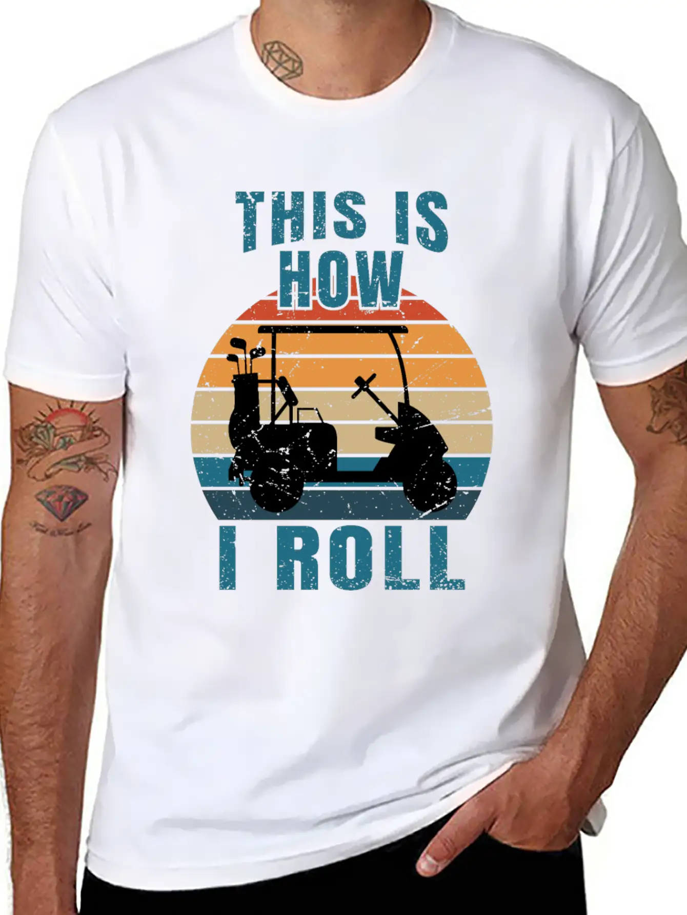 This Is How I Roll - Golf Cart Golfer - T-Shirt Stylish Everyday T-Shirt – Unisex Basic Cotton Tee