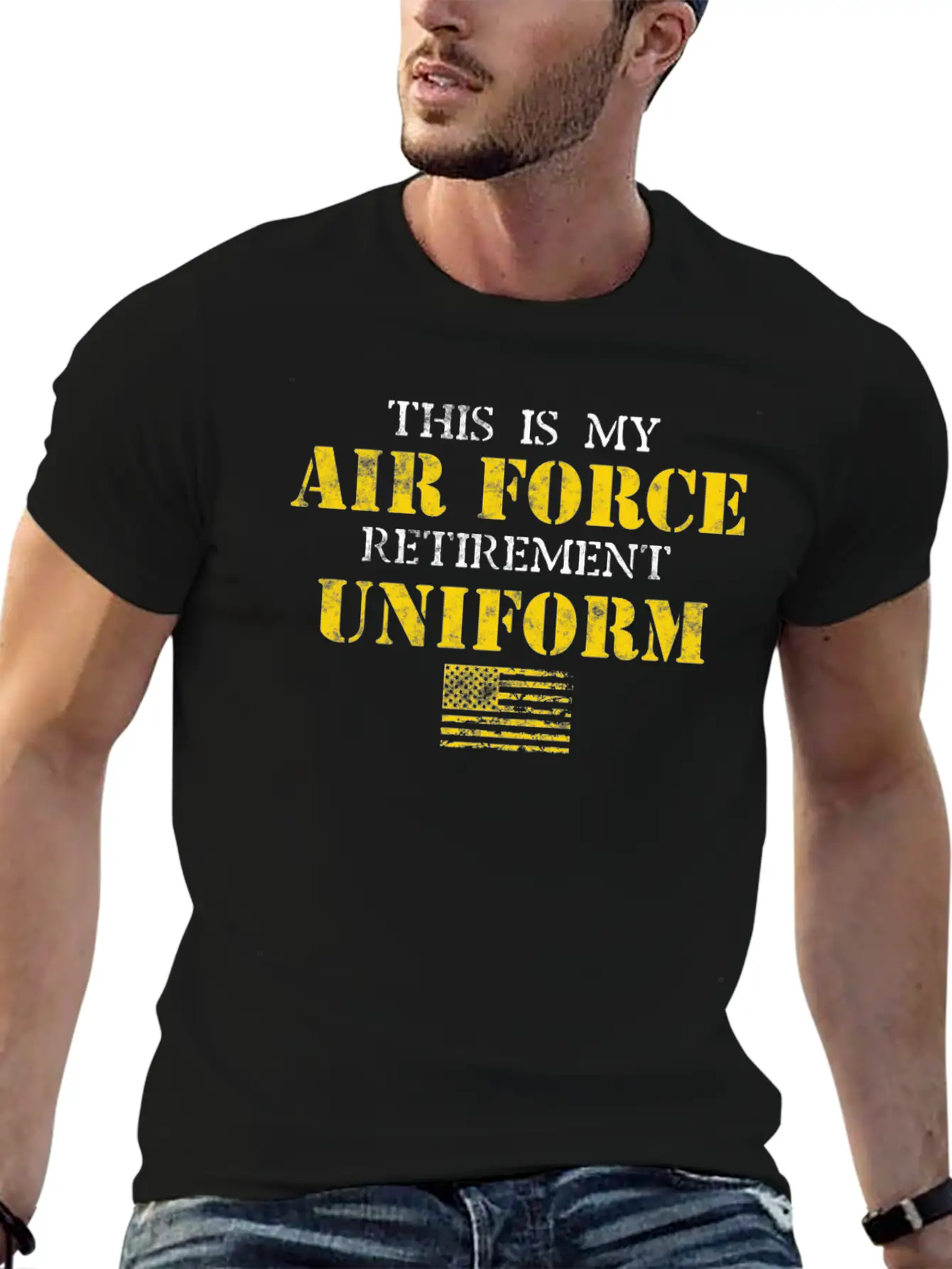 This Is My Air Force Retirement Uniform Stylish Everyday T-Shirt – Unisex Basic Cotton Tee