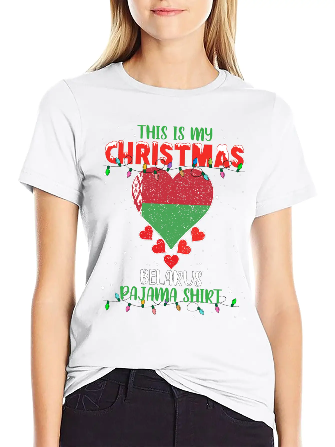 This Is My Christmas Belarus Flag Pajama Stylish Everyday T-Shirt – Unisex Basic Cotton Tee