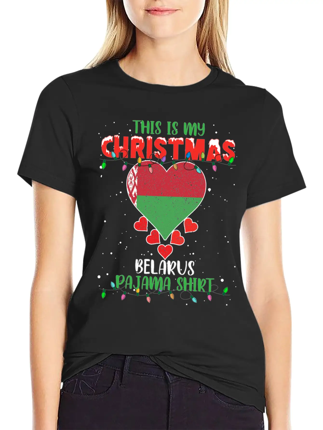 This Is My Christmas Belarus Flag Pajama Stylish Everyday T-Shirt – Unisex Basic Cotton Tee