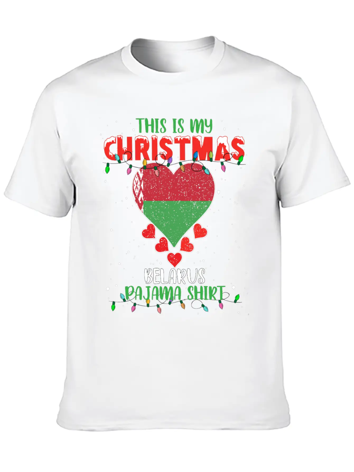 This Is My Christmas Belarus Flag Pajama Stylish Everyday T-Shirt – Unisex Basic Cotton Tee