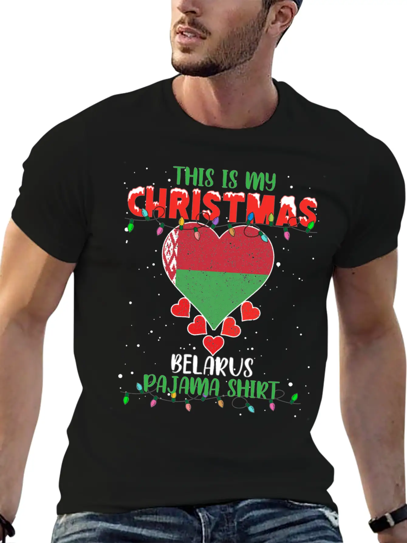 This Is My Christmas Belarus Flag Pajama Stylish Everyday T-Shirt – Unisex Basic Cotton Tee