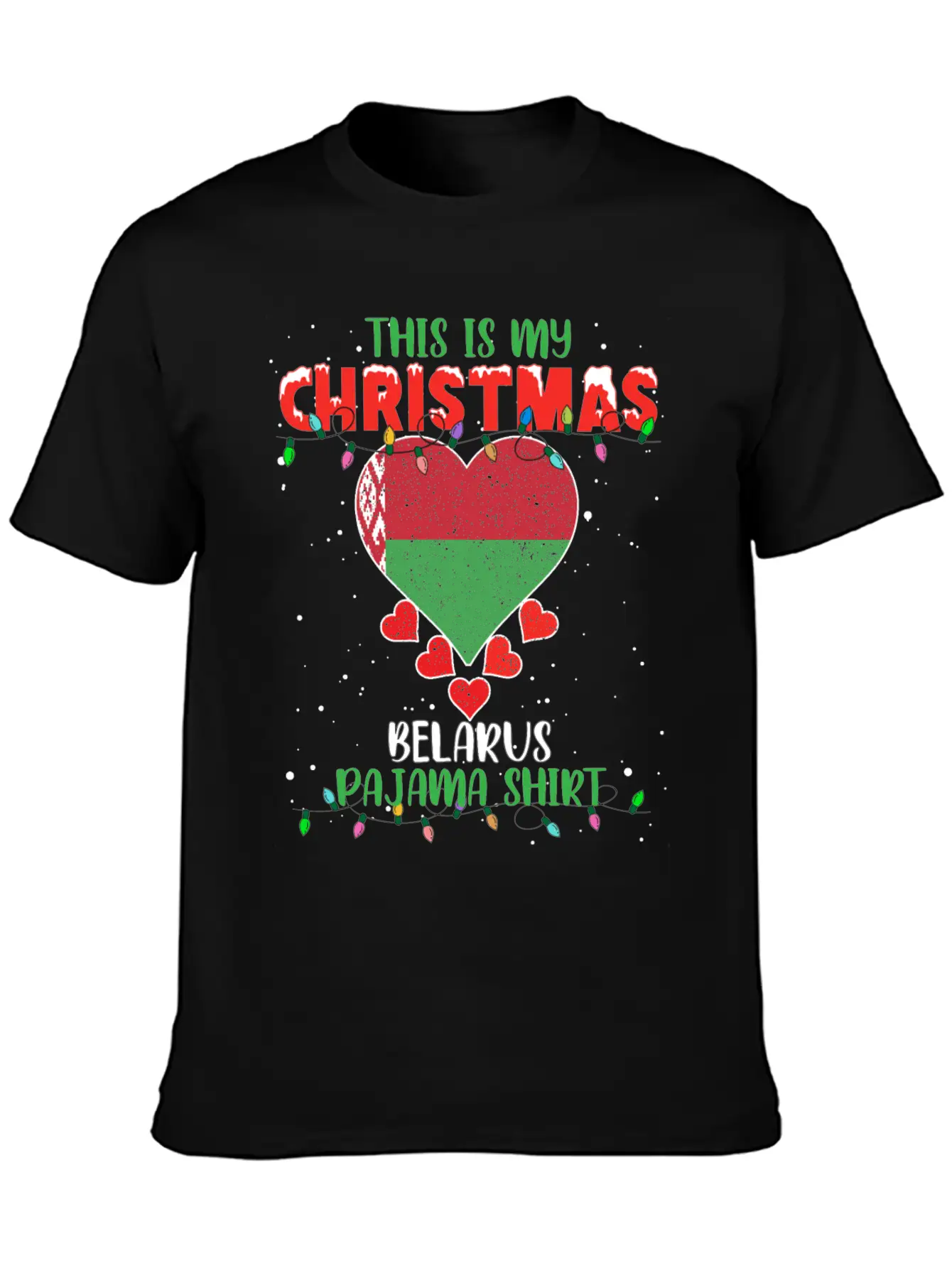 This Is My Christmas Belarus Flag Pajama Stylish Everyday T-Shirt – Unisex Basic Cotton Tee