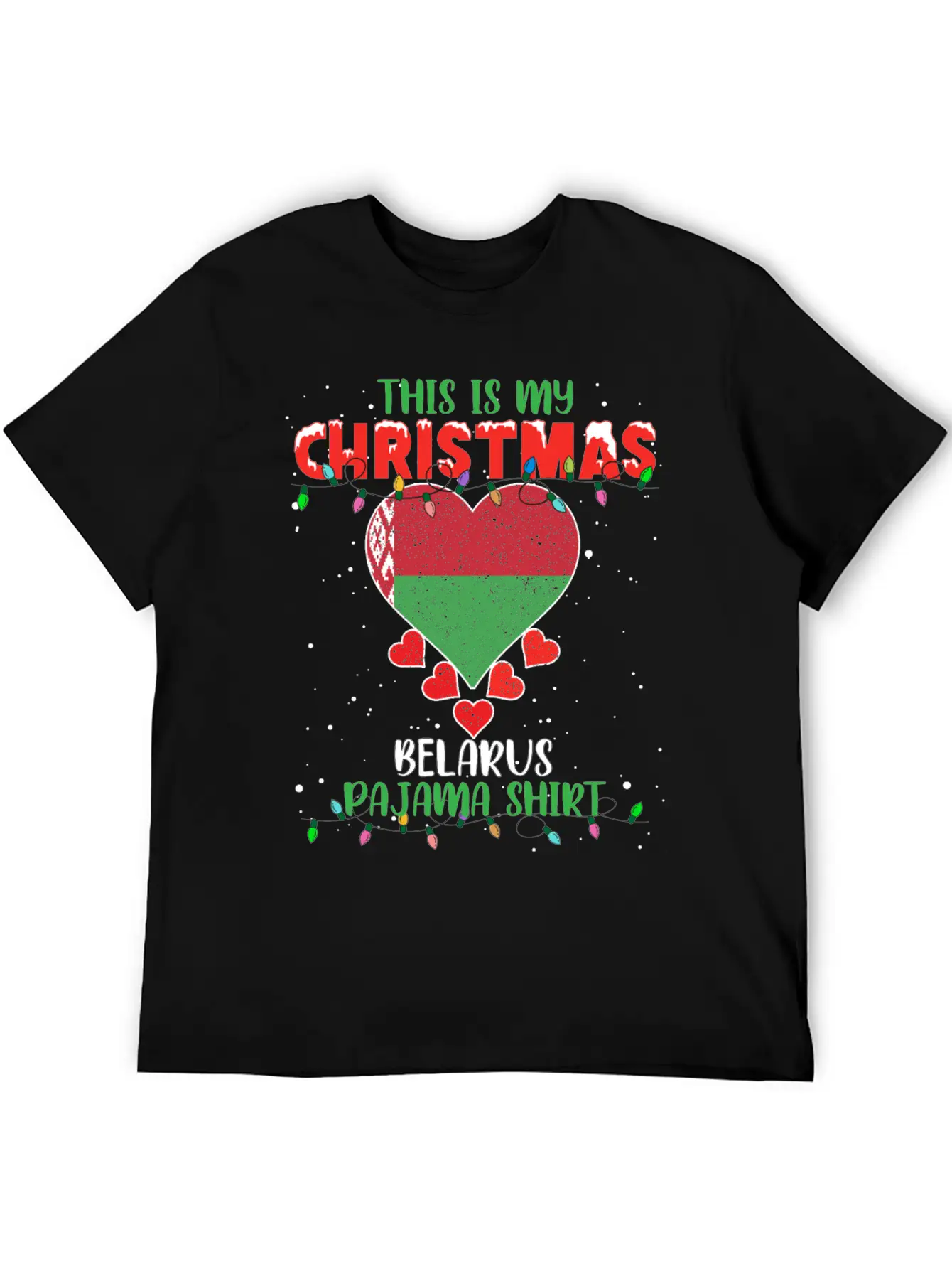 This Is My Christmas Belarus Flag Pajama Stylish Everyday T-Shirt – Unisex Basic Cotton Tee