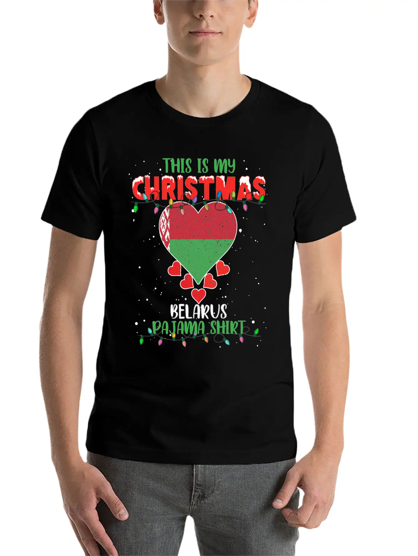This Is My Christmas Belarus Flag Pajama Stylish Everyday T-Shirt – Unisex Basic Cotton Tee