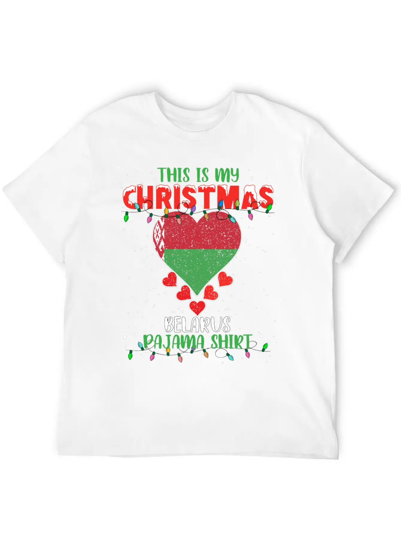 This Is My Christmas Belarus Flag Pajama Stylish Everyday T-Shirt – Unisex Basic Cotton Tee