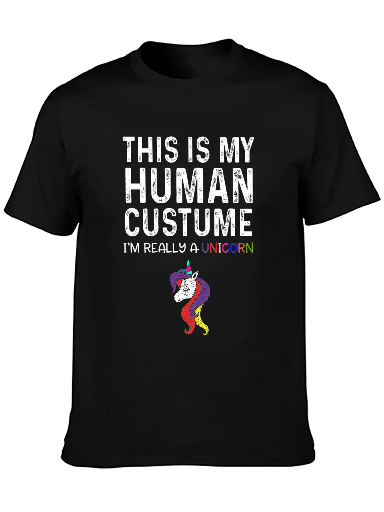 This Is My Human Costume I'm Really A Unicorn Unisex Casual T-Shirt – Clean Design For Daily Comfort