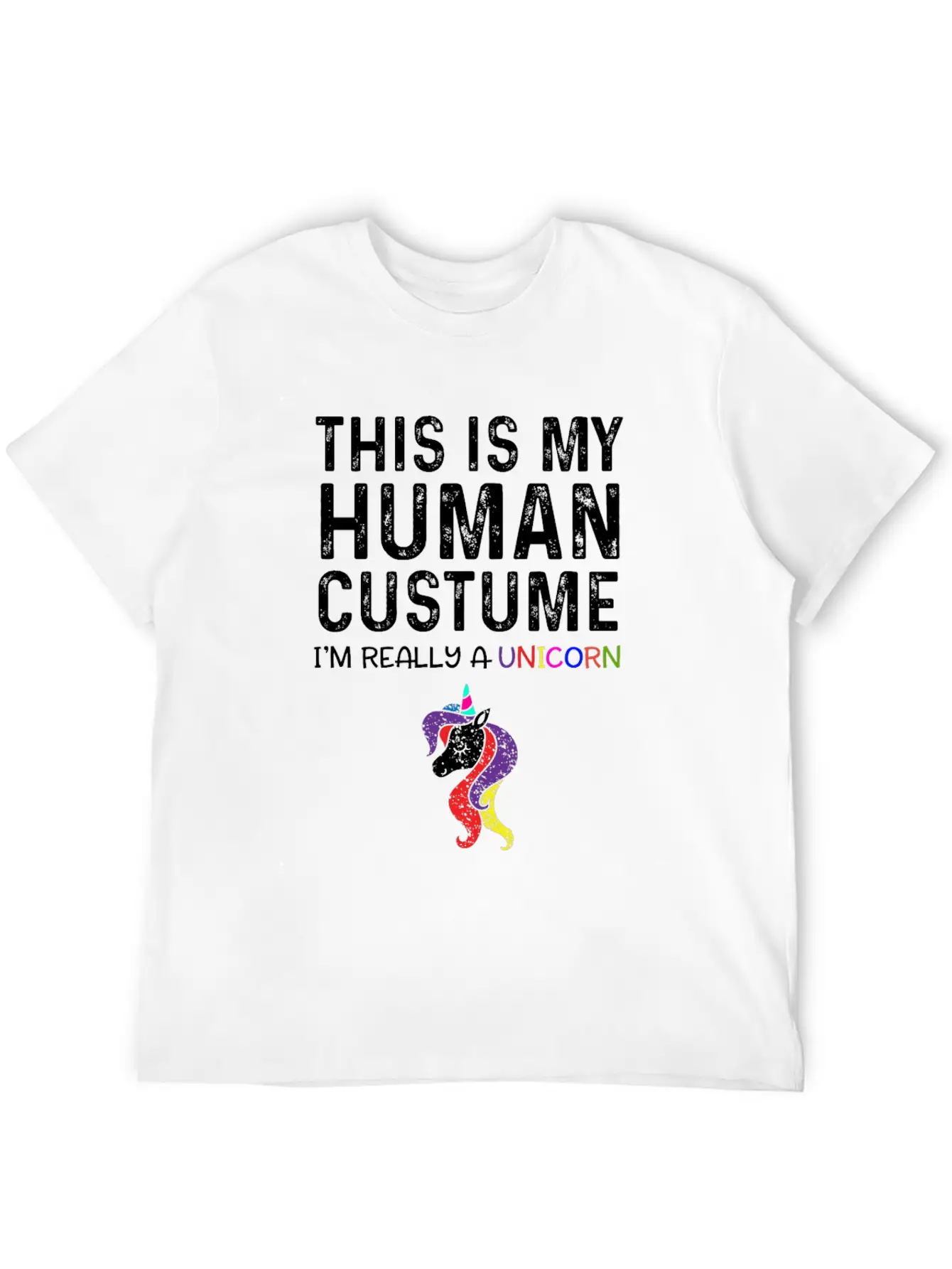 This Is My Human Costume I'm Really A Unicorn Unisex Casual T-Shirt – Clean Design For Daily Comfort