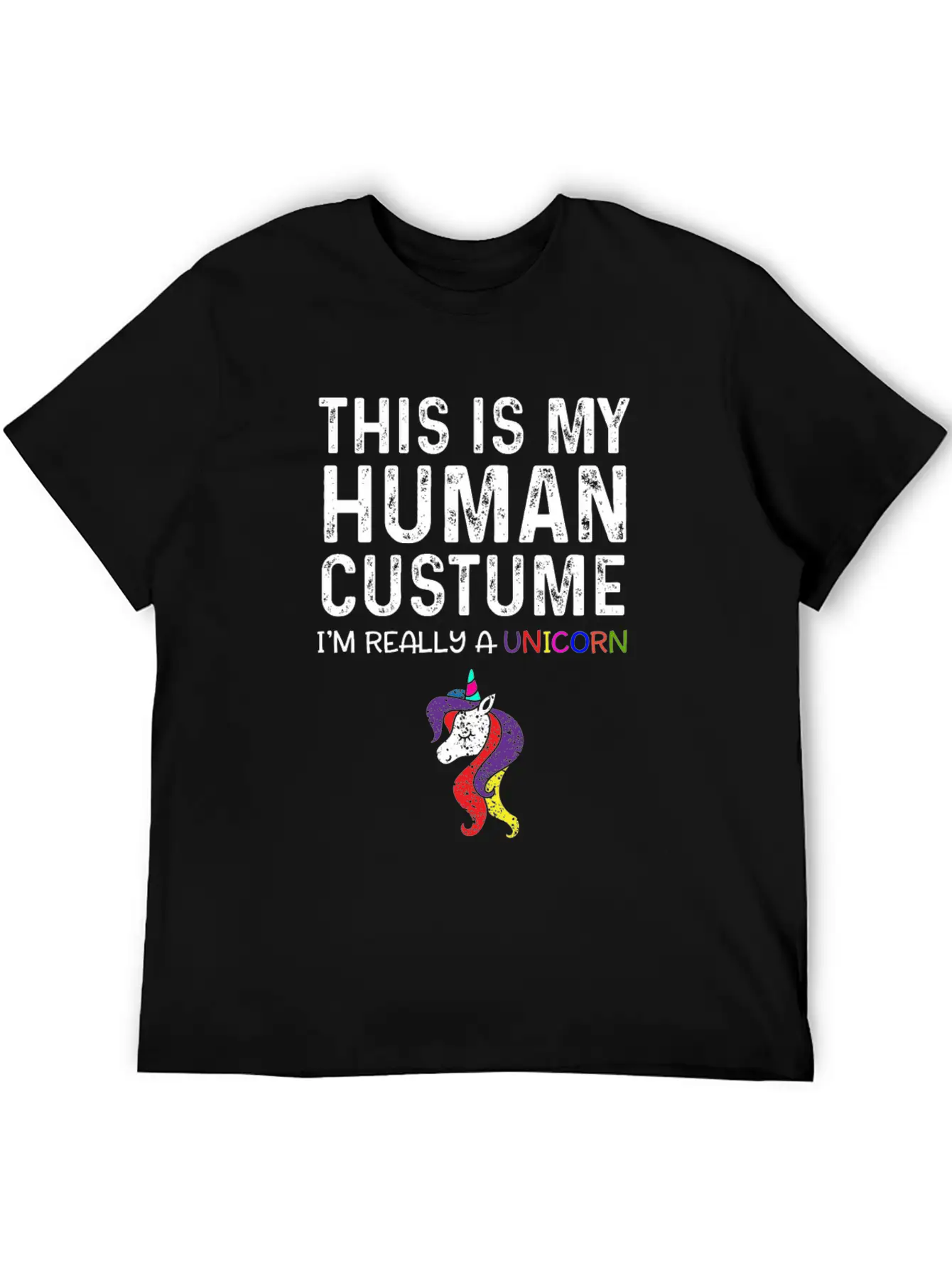 This Is My Human Costume I'm Really A Unicorn Unisex Casual T-Shirt – Clean Design For Daily Comfort