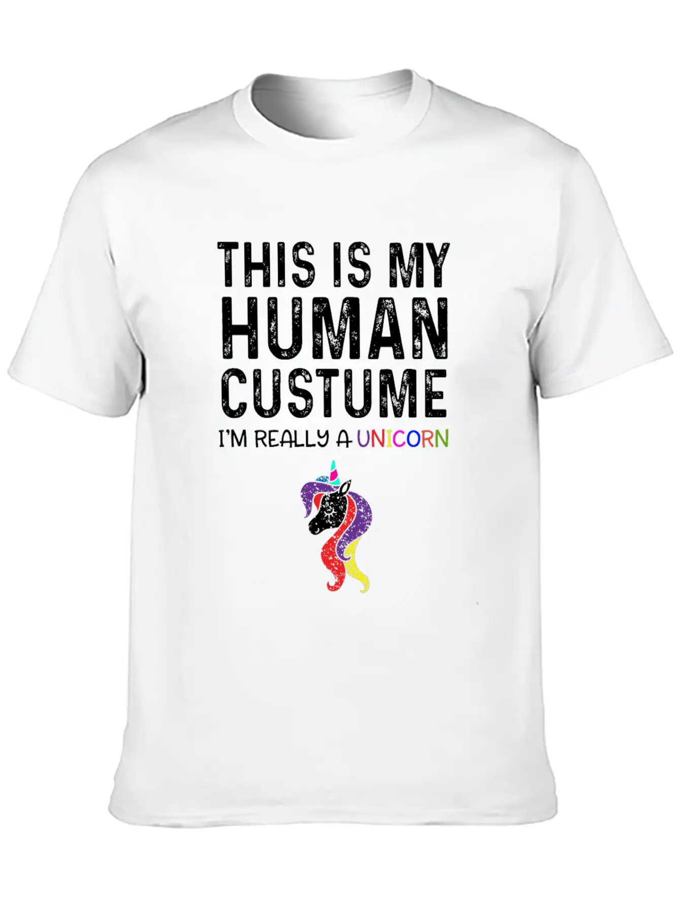 This Is My Human Costume I'm Really A Unicorn Unisex Casual T-Shirt – Clean Design For Daily Comfort