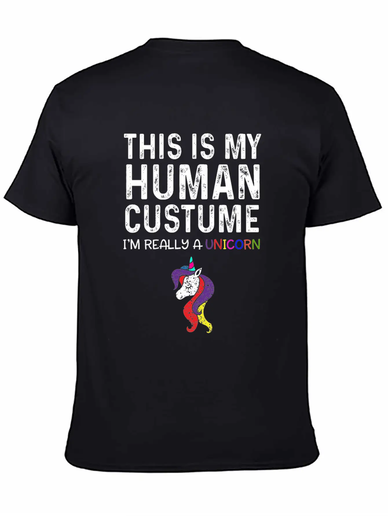 This Is My Human Costume I'm Really A Unicorn Unisex Casual T-Shirt – Clean Design For Daily Comfort