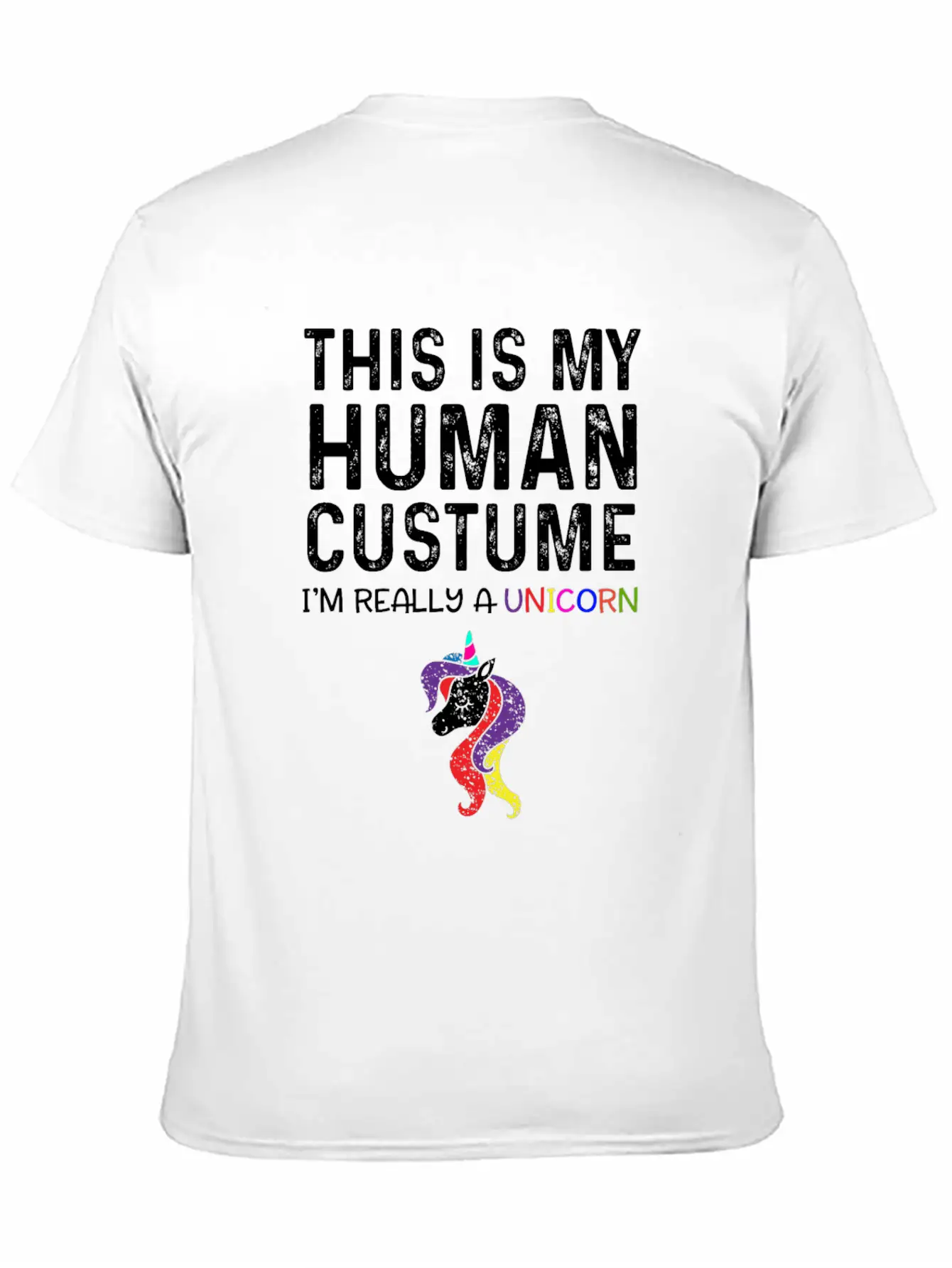 This Is My Human Costume I'm Really A Unicorn Unisex Casual T-Shirt – Clean Design For Daily Comfort