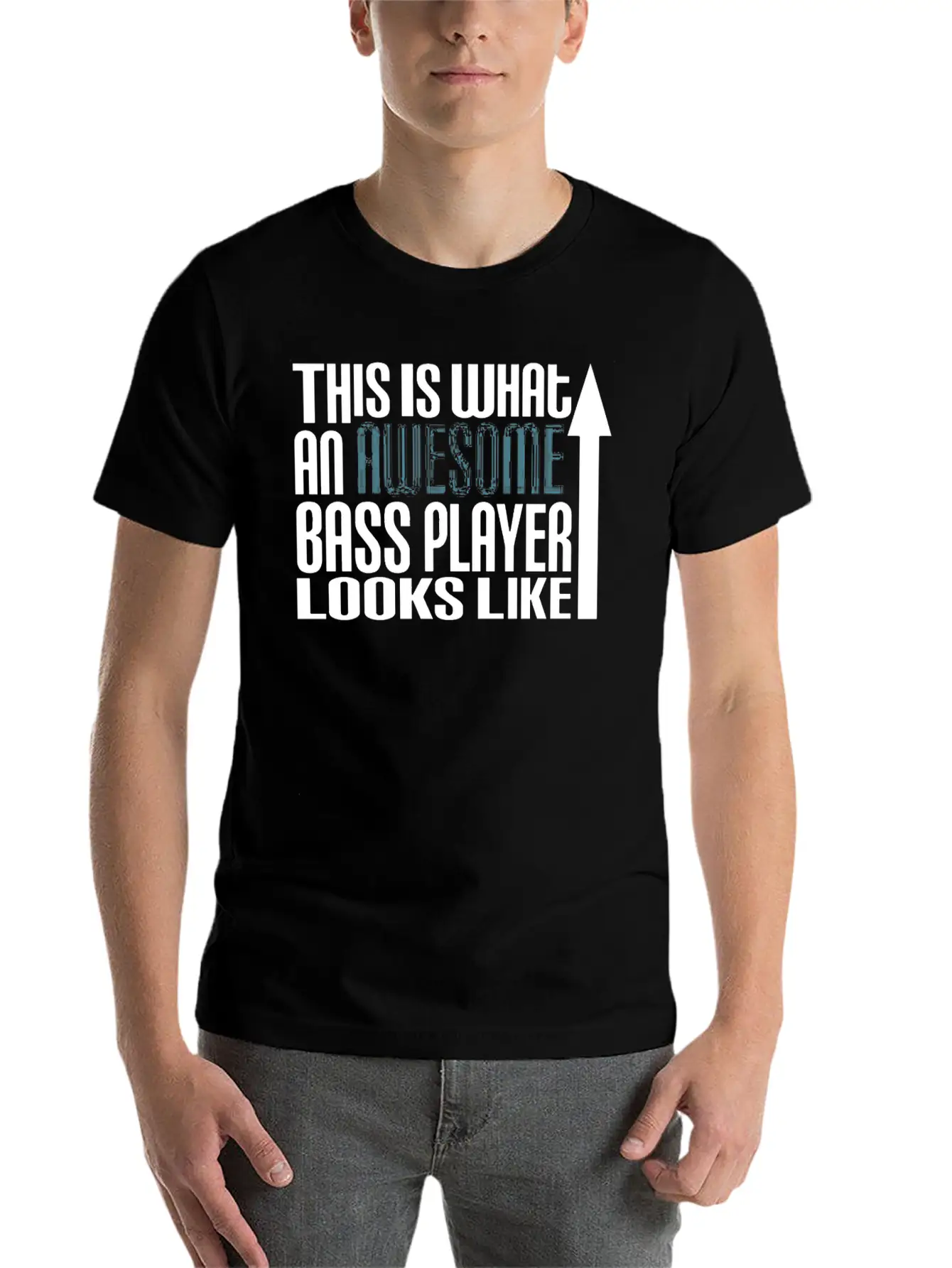 This Is What An Awesome Bass Player Looks Like Unisex Short Sleeve Soft Cotton T-Shirt – Casual Everyday Wear