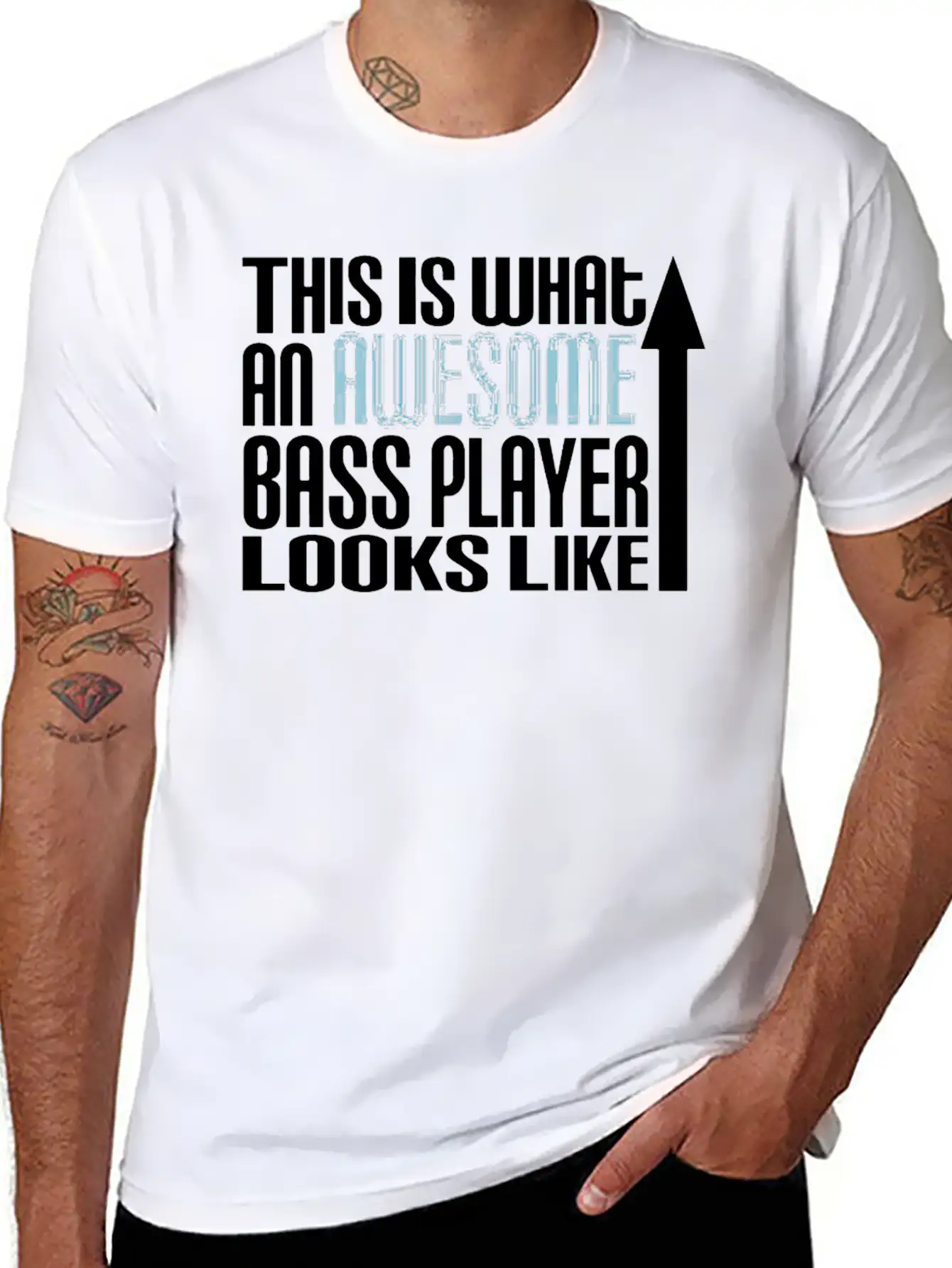 This Is What An Awesome Bass Player Looks Like Unisex Short Sleeve Soft Cotton T-Shirt – Casual Everyday Wear