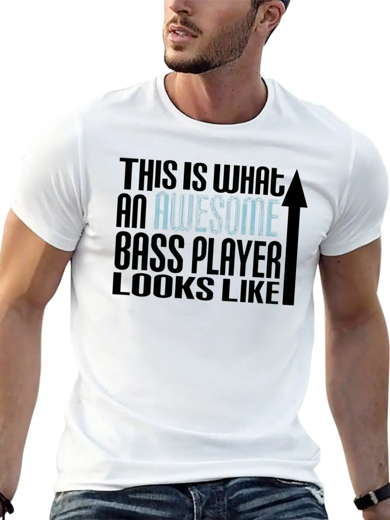 This Is What An Awesome Bass Player Looks Like Unisex Short Sleeve Soft Cotton T-Shirt – Casual Everyday Wear