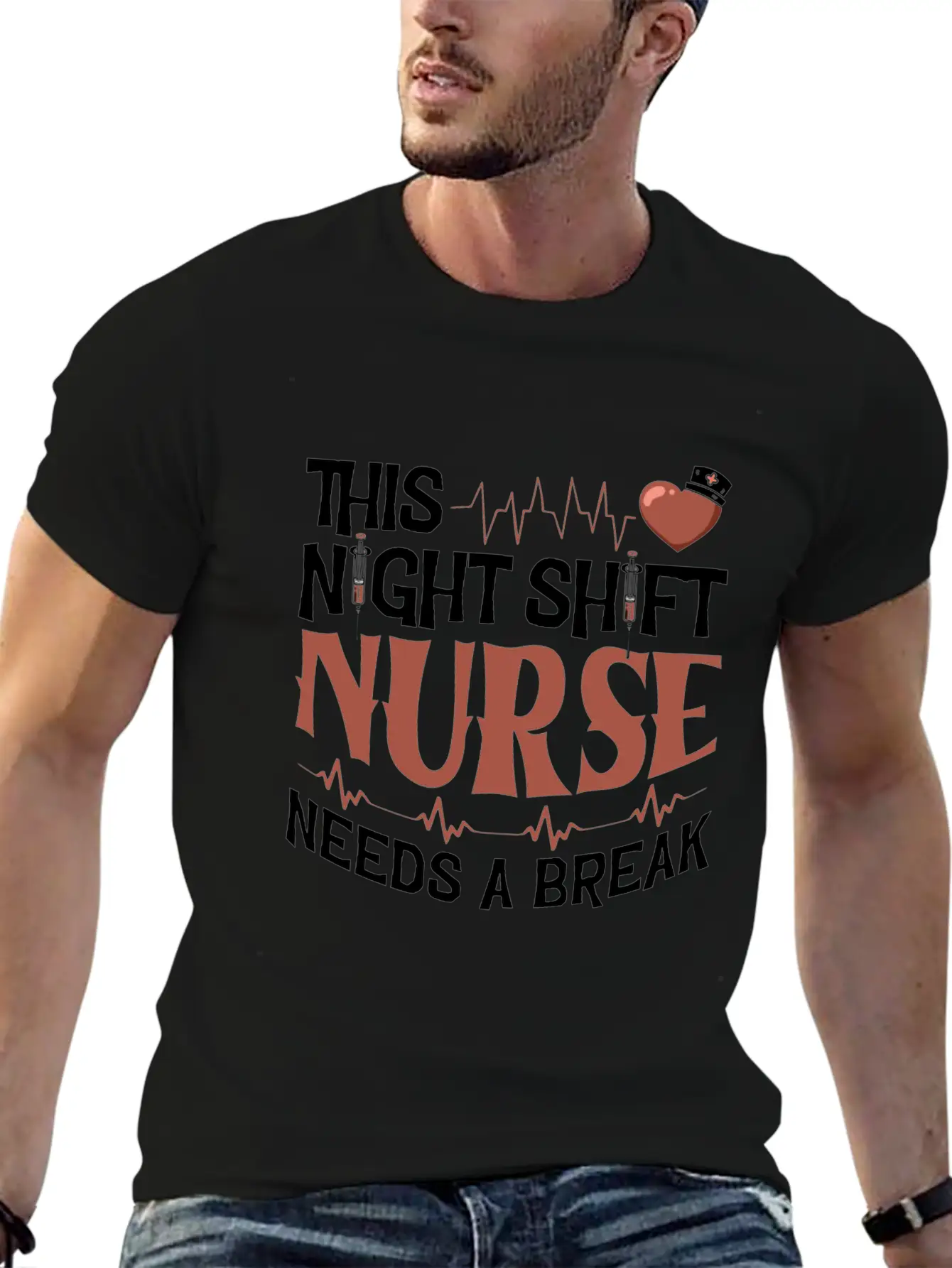 This Night Shift Nurse Needs A Break Unisex Short Sleeve Soft Cotton T-Shirt – Casual Everyday Wear