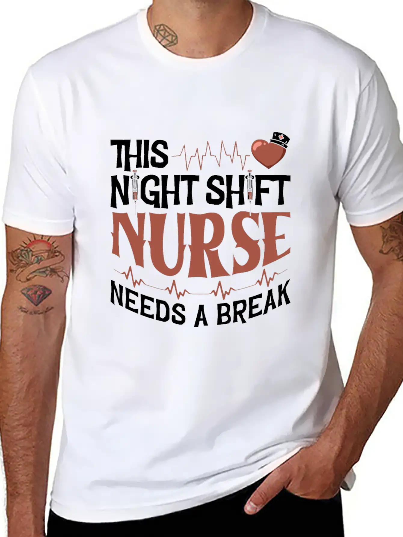 This Night Shift Nurse Needs A Break Unisex Short Sleeve Soft Cotton T-Shirt – Casual Everyday Wear