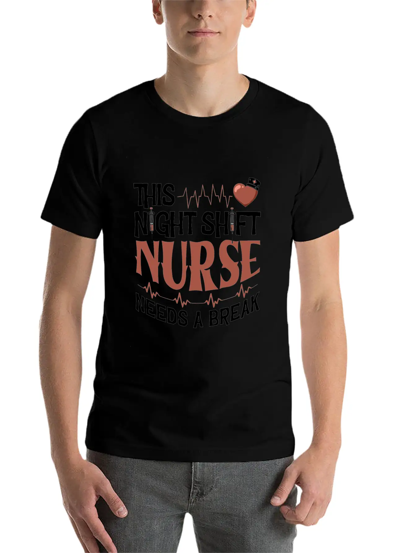 This Night Shift Nurse Needs A Break Unisex Short Sleeve Soft Cotton T-Shirt – Casual Everyday Wear