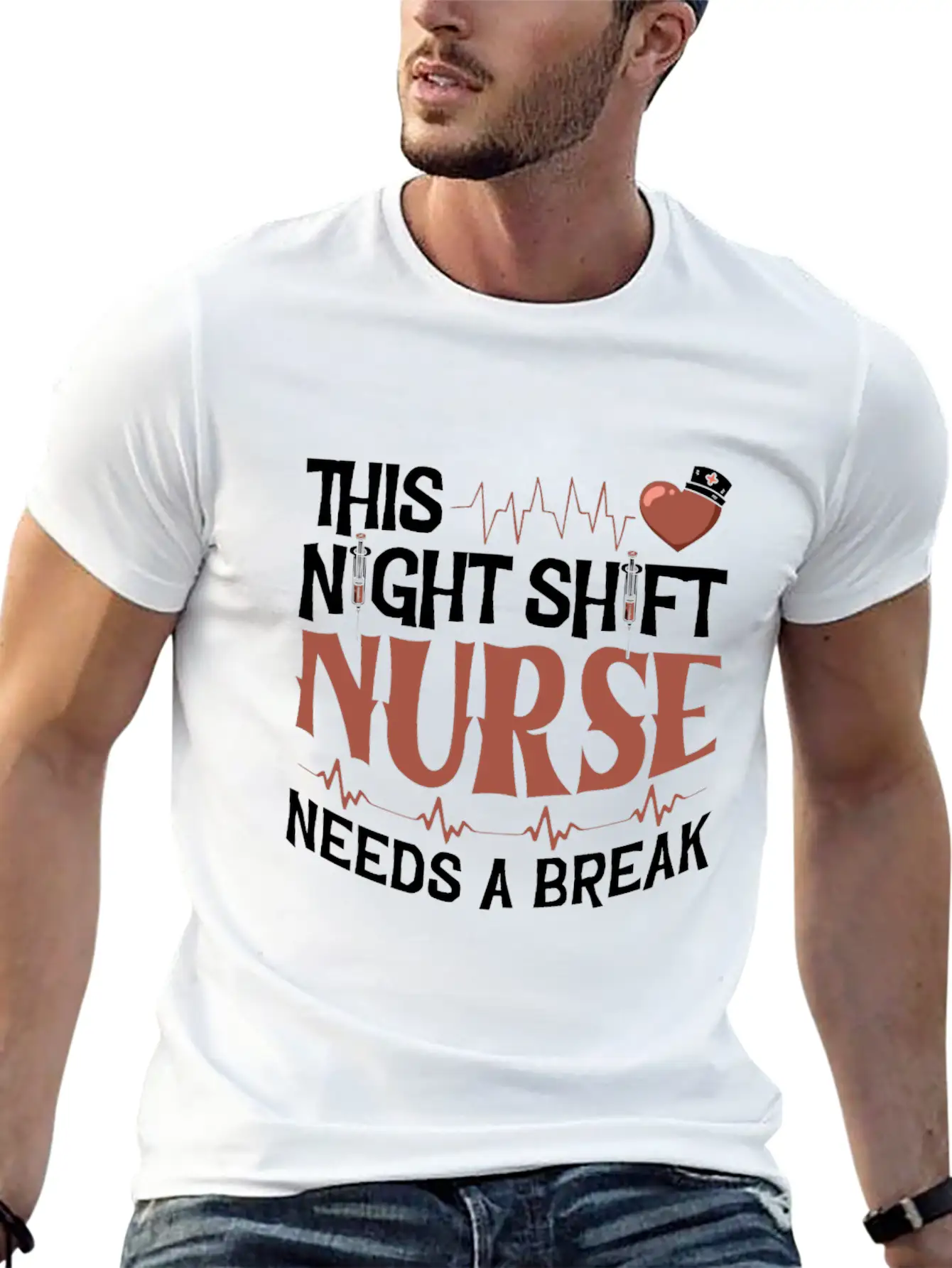 This Night Shift Nurse Needs A Break Unisex Short Sleeve Soft Cotton T-Shirt – Casual Everyday Wear