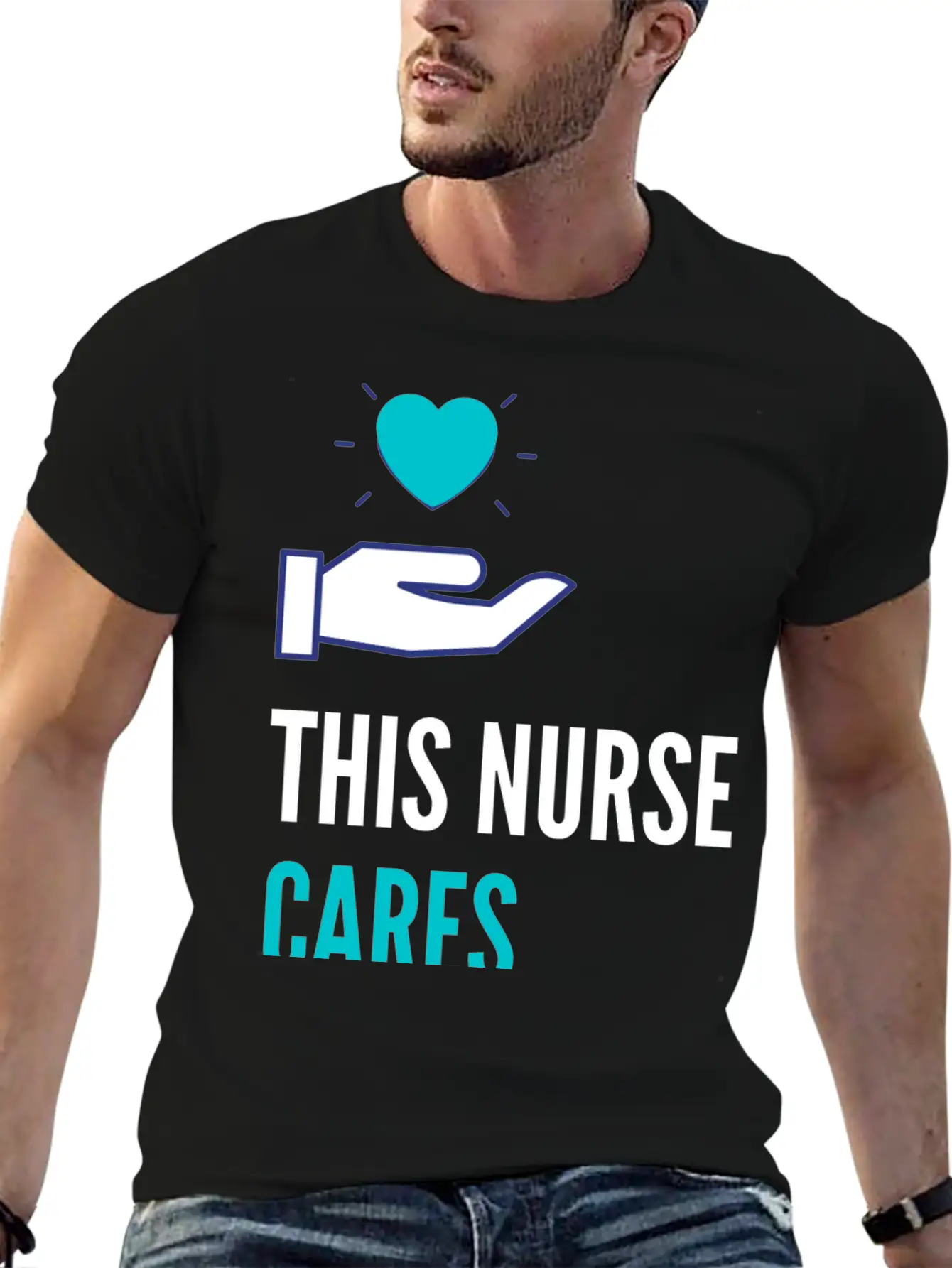 This Nurse Cares Stylish Everyday T-Shirt – Unisex Basic Cotton Tee