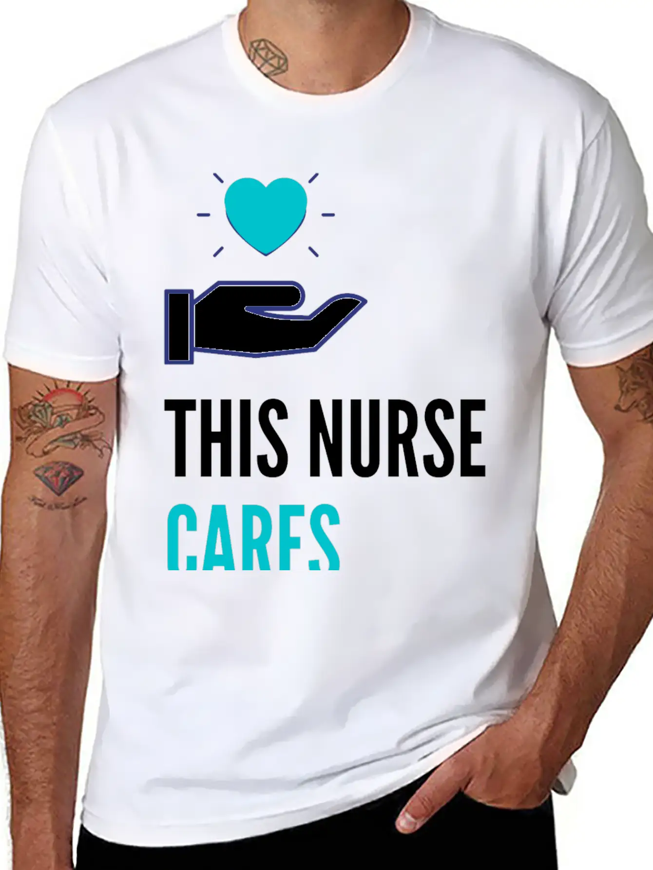 This Nurse Cares Stylish Everyday T-Shirt – Unisex Basic Cotton Tee