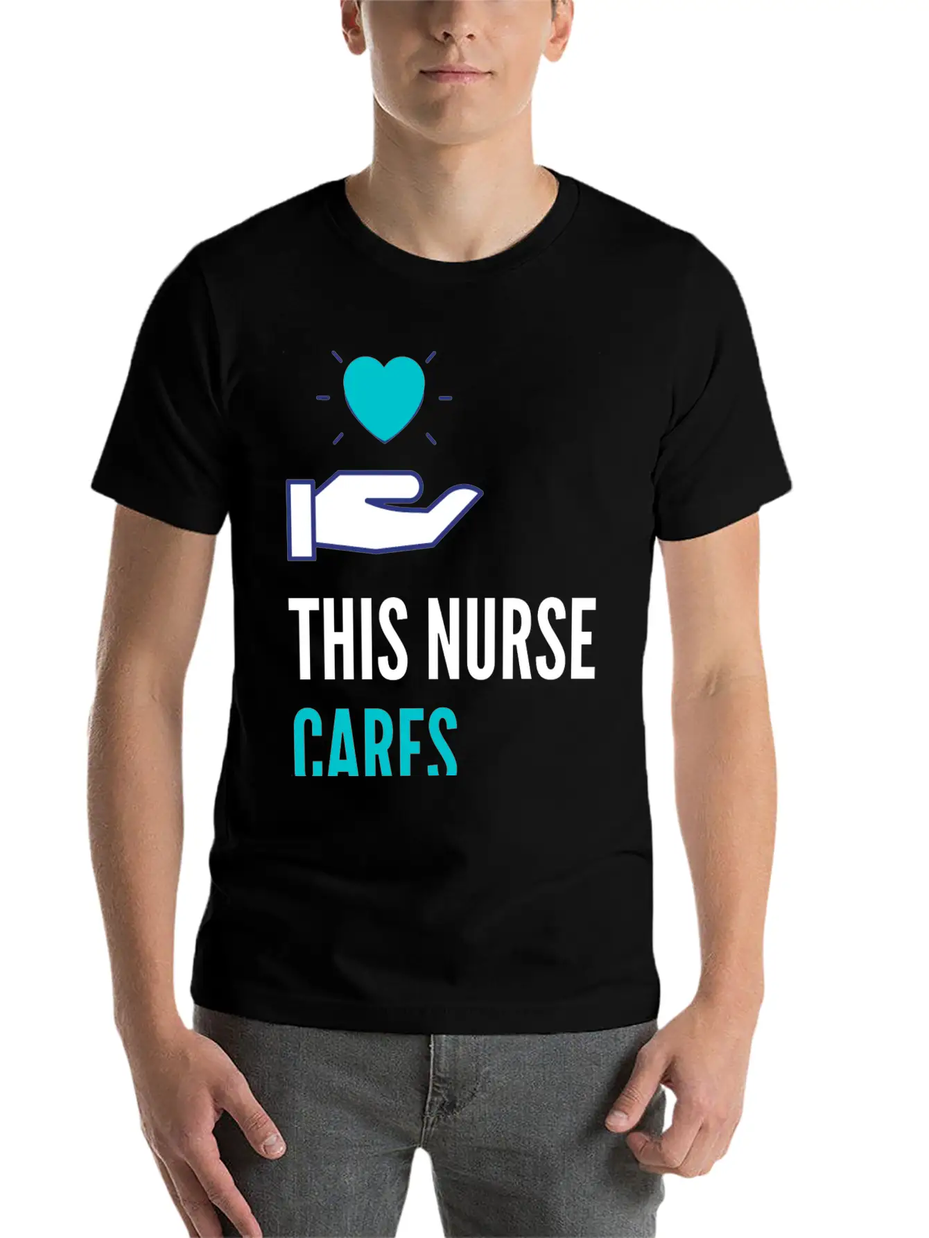 This Nurse Cares Stylish Everyday T-Shirt – Unisex Basic Cotton Tee
