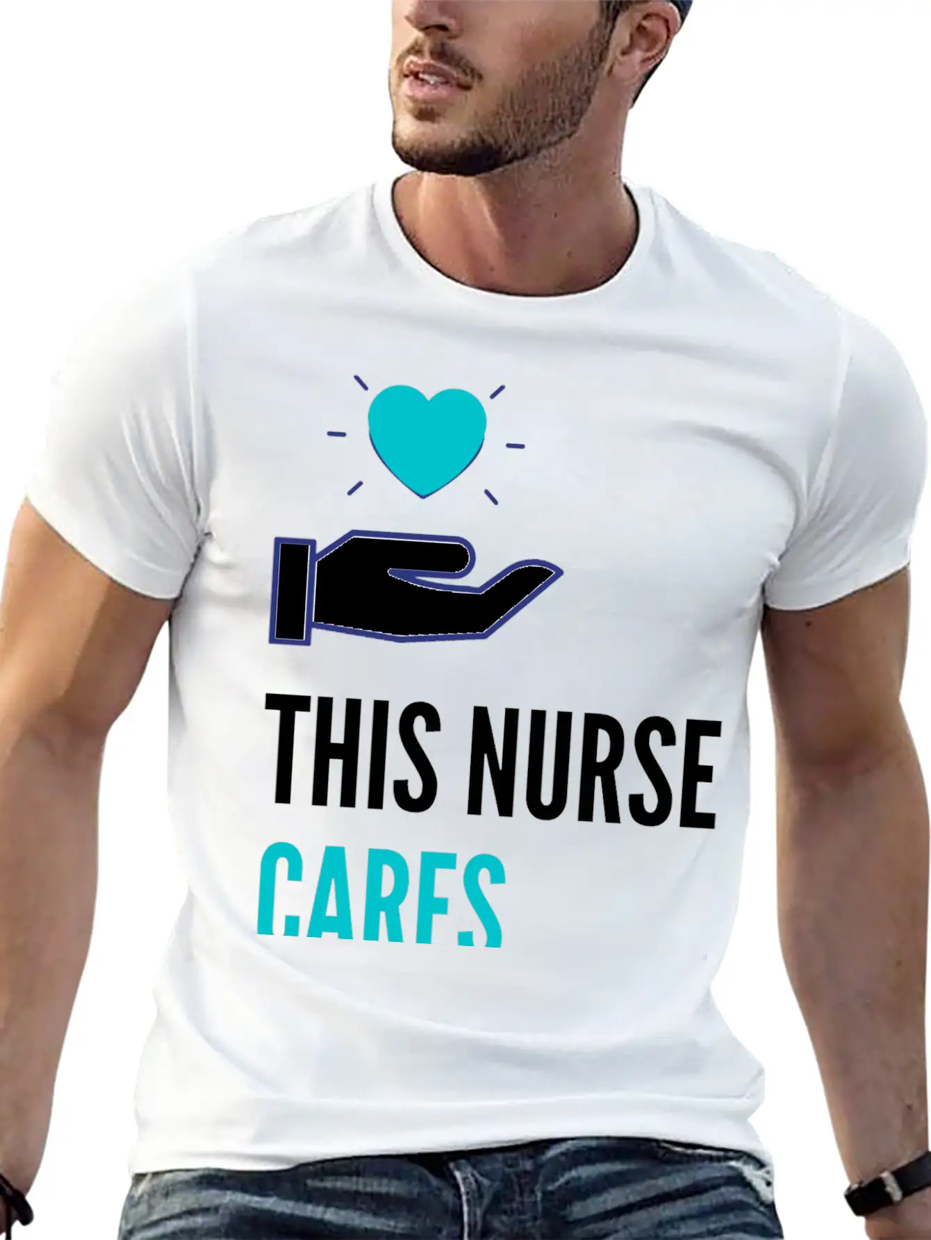 This Nurse Cares Stylish Everyday T-Shirt – Unisex Basic Cotton Tee
