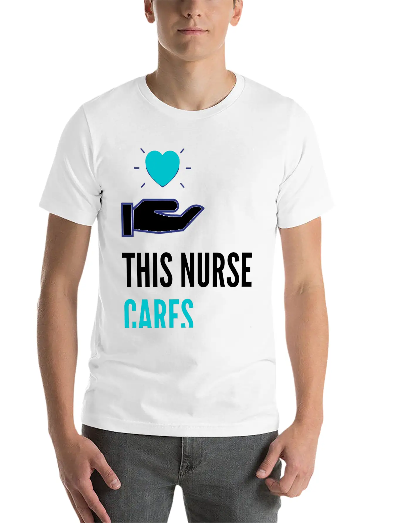 This Nurse Cares Stylish Everyday T-Shirt – Unisex Basic Cotton Tee